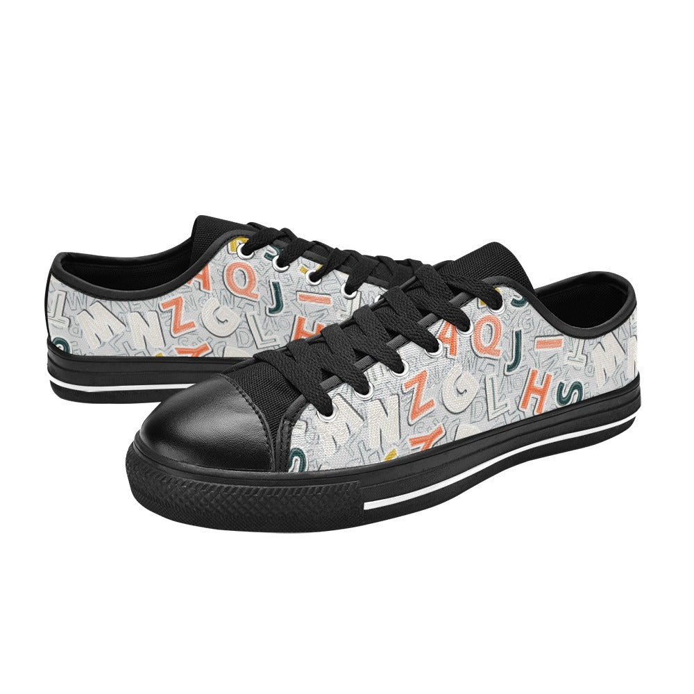 Kid's Low Top Canvas Shoes - Alphabet Soup