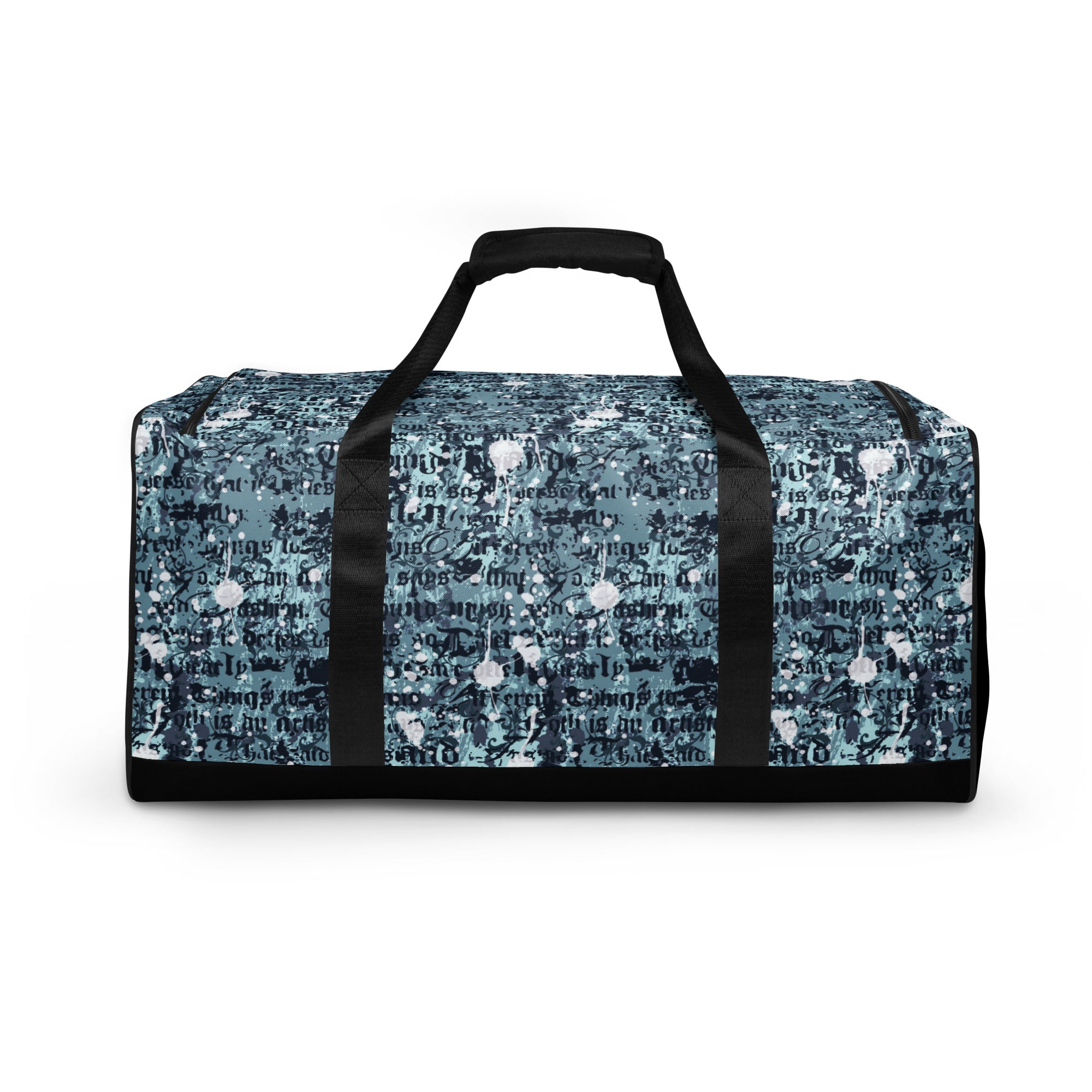Large Printed Duffle Bag - Blue Gothic