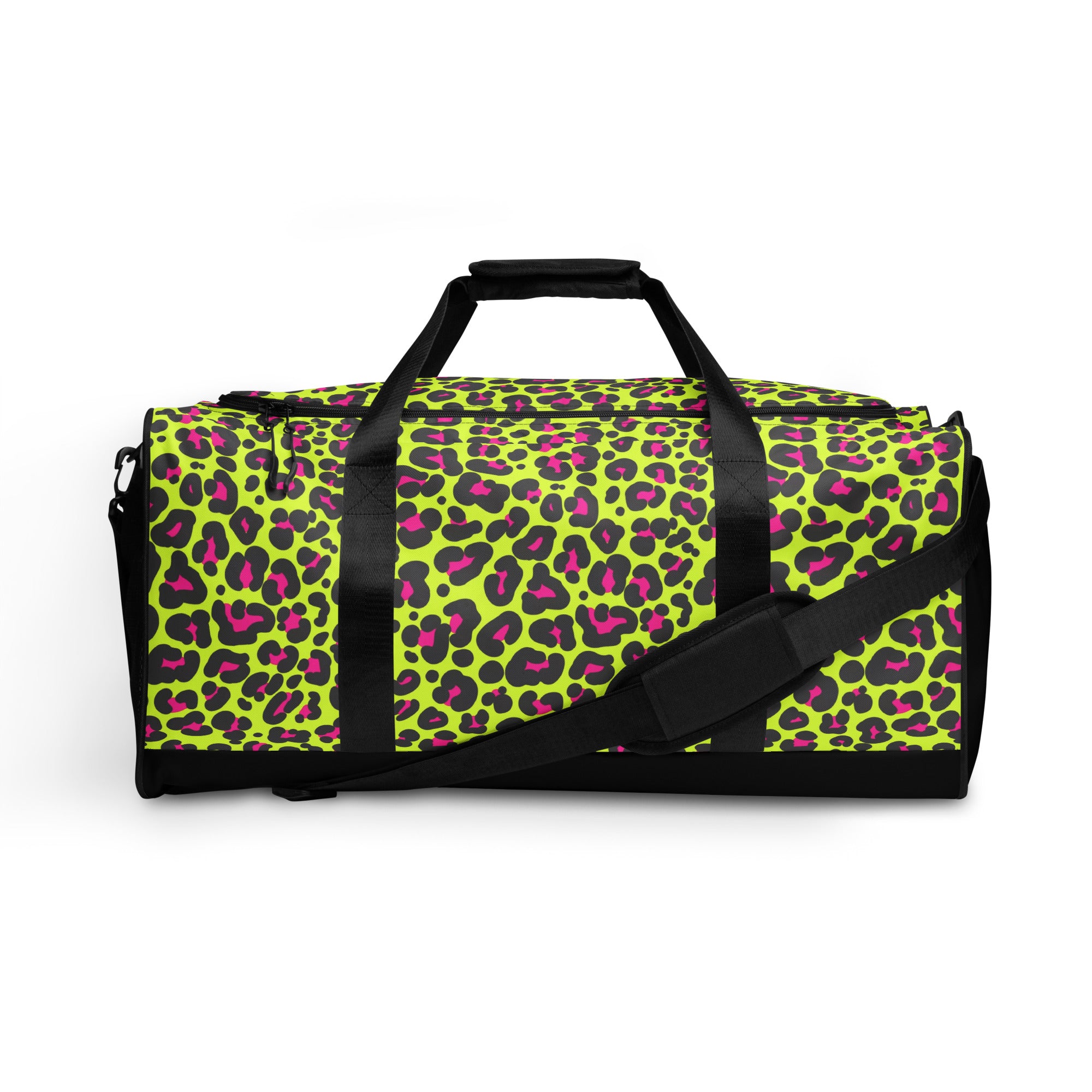 Large Printed Duffle Bag - Neon Leopard