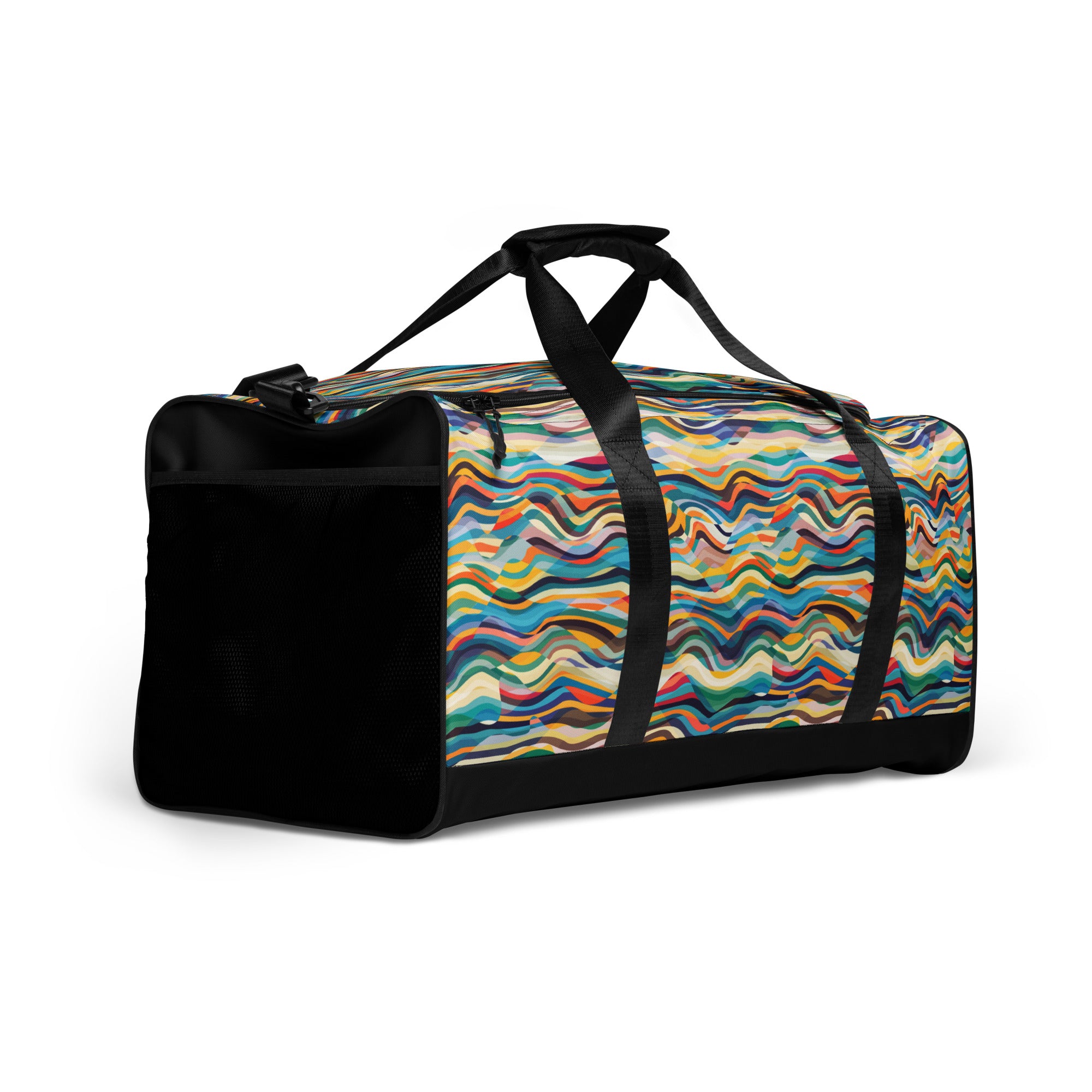 Large Printed Duffle Bag - Mosaic Waves