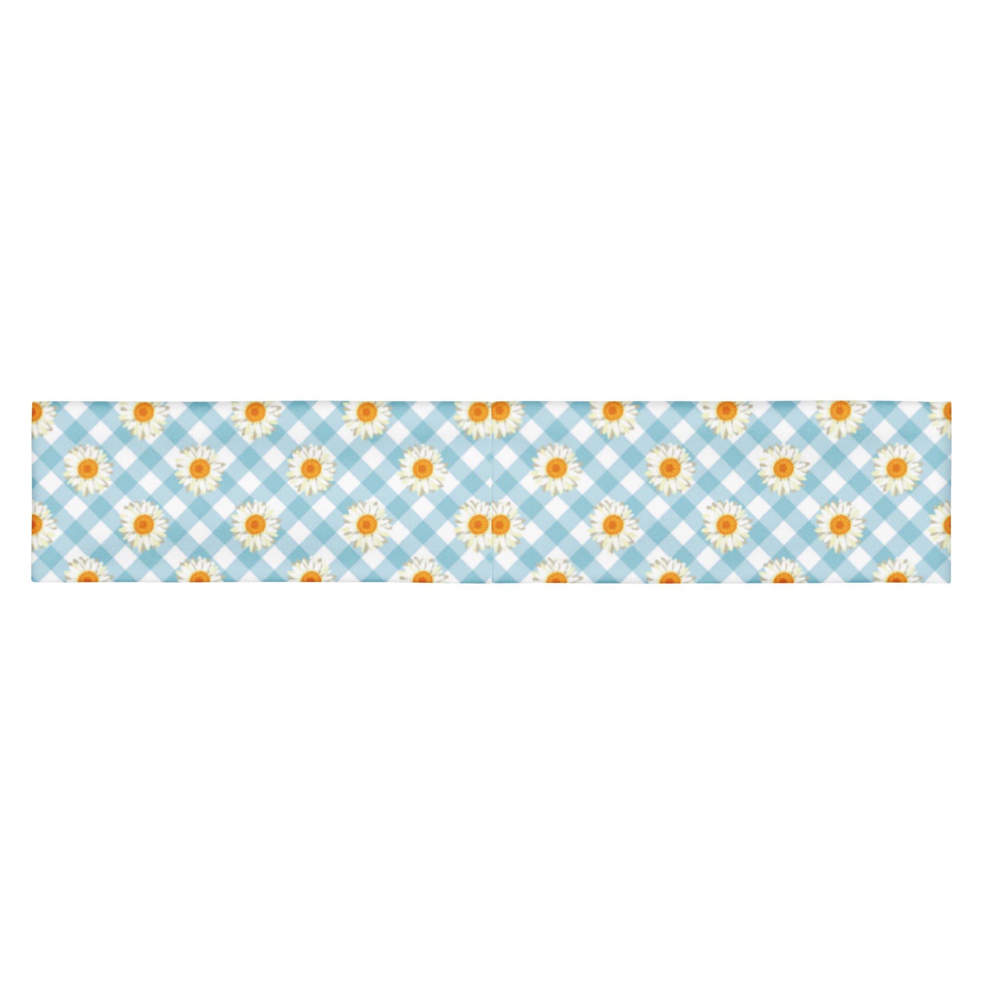 Women's Printed Headband - Blue Gingham Daisies