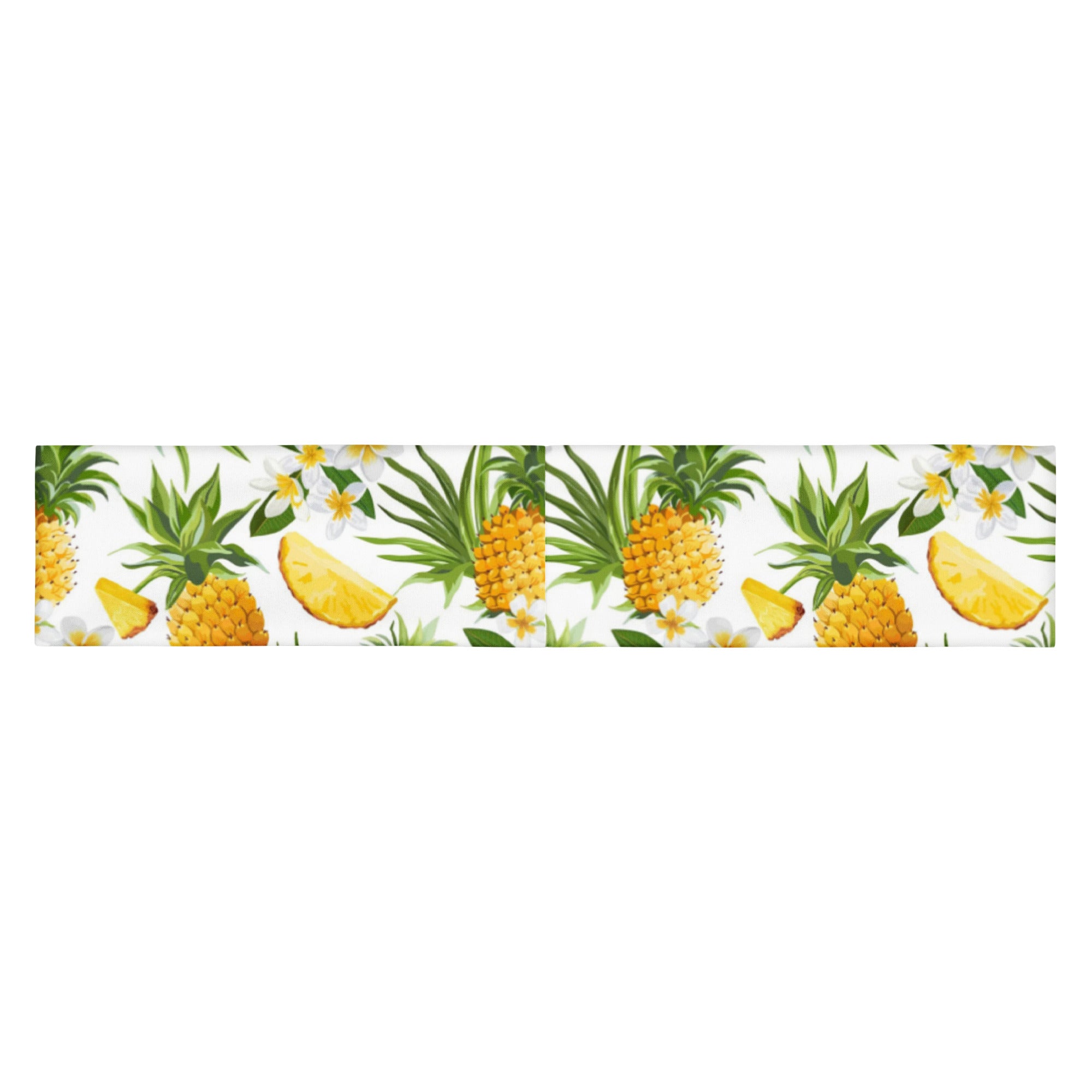 Women's Printed Headband - Pineapples & Plumeria-(White)