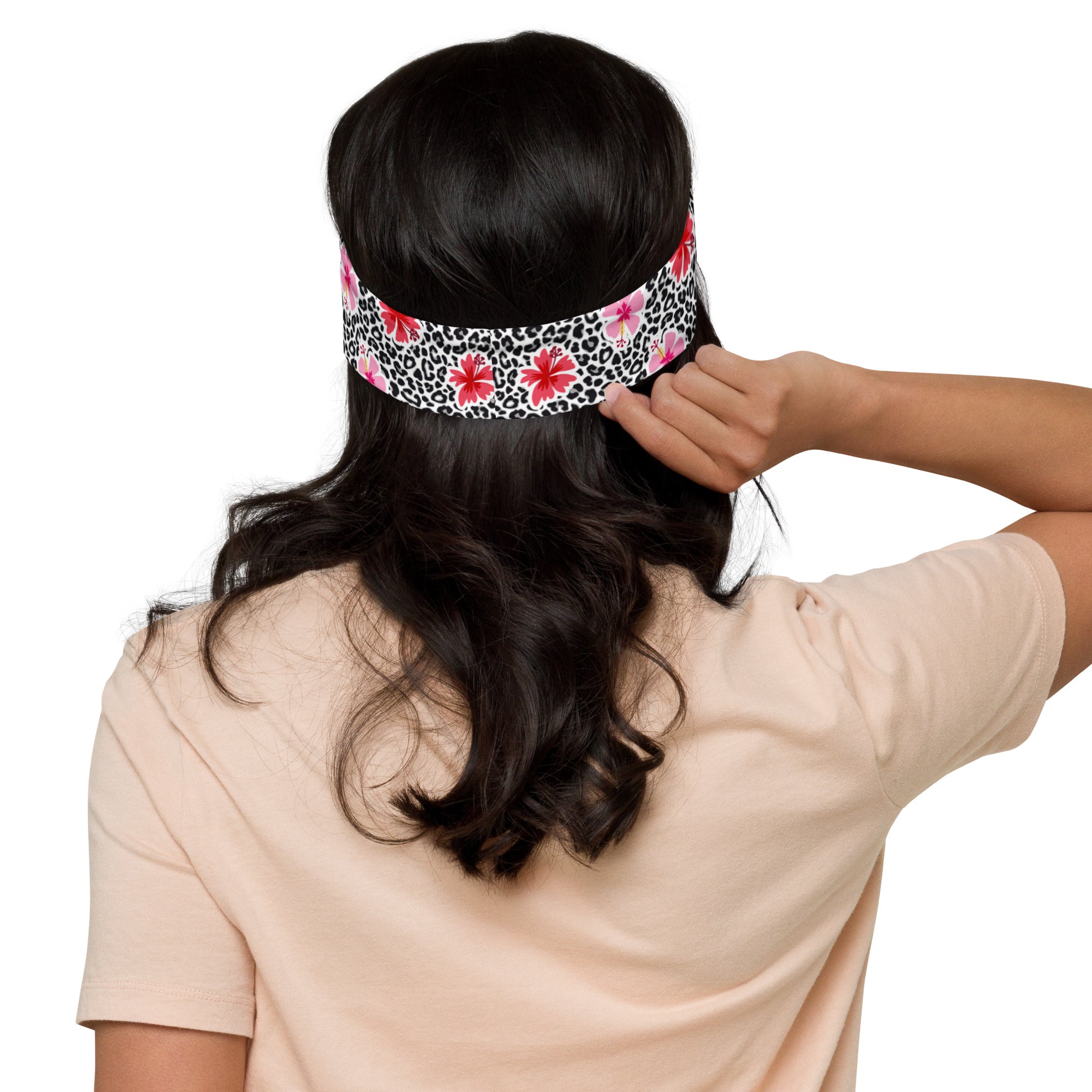 Diadema estampada para mujer - Hibisco y leopardo