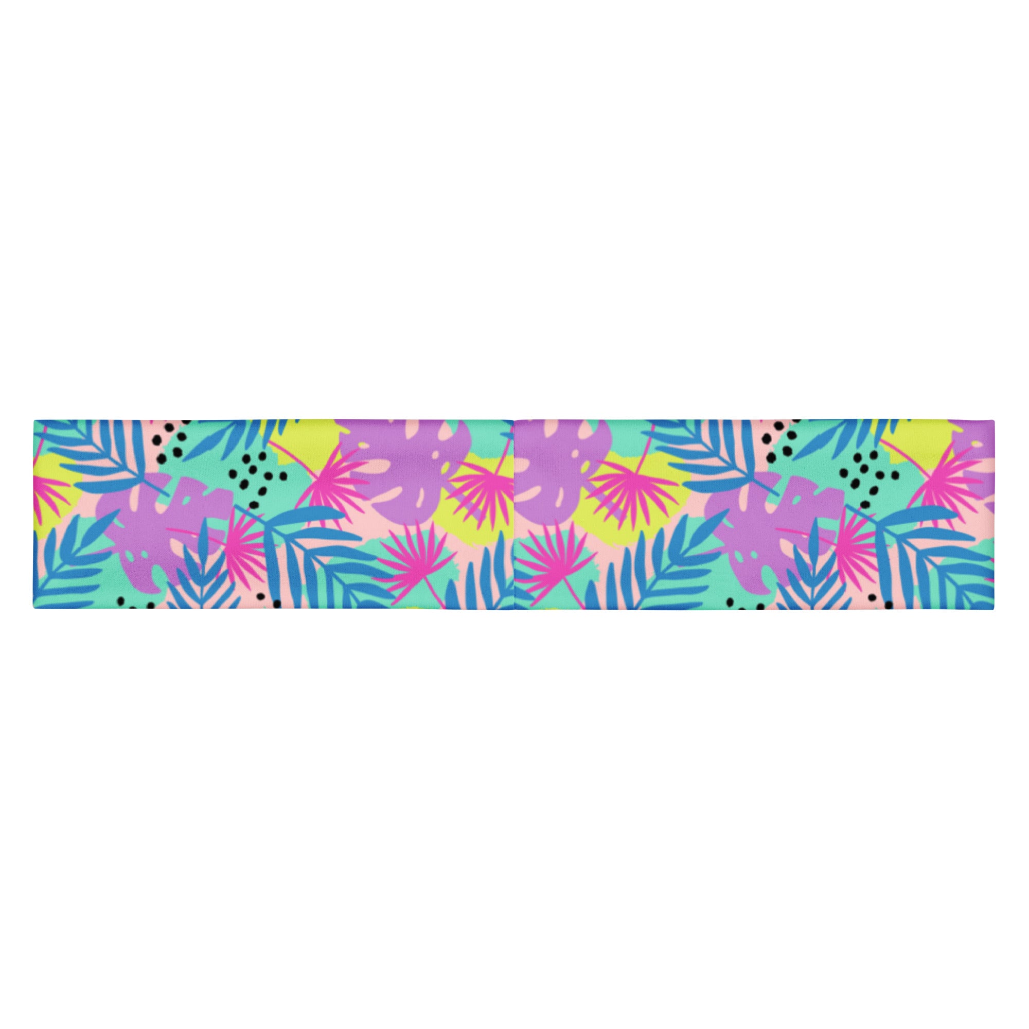 Women's Printed Headband - Tropical Print in Neon