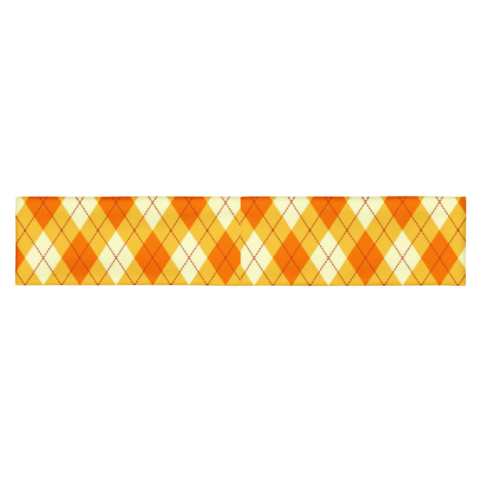 Women's Printed Headband - Orange Argyle