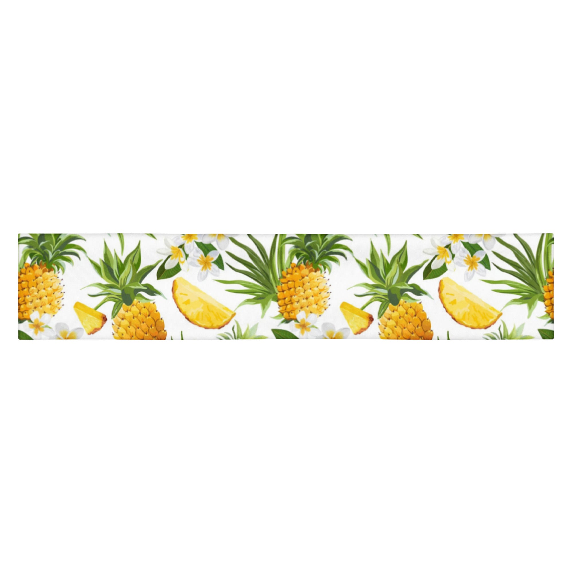 Women's Printed Headband - Pineapples & Plumeria-(White)