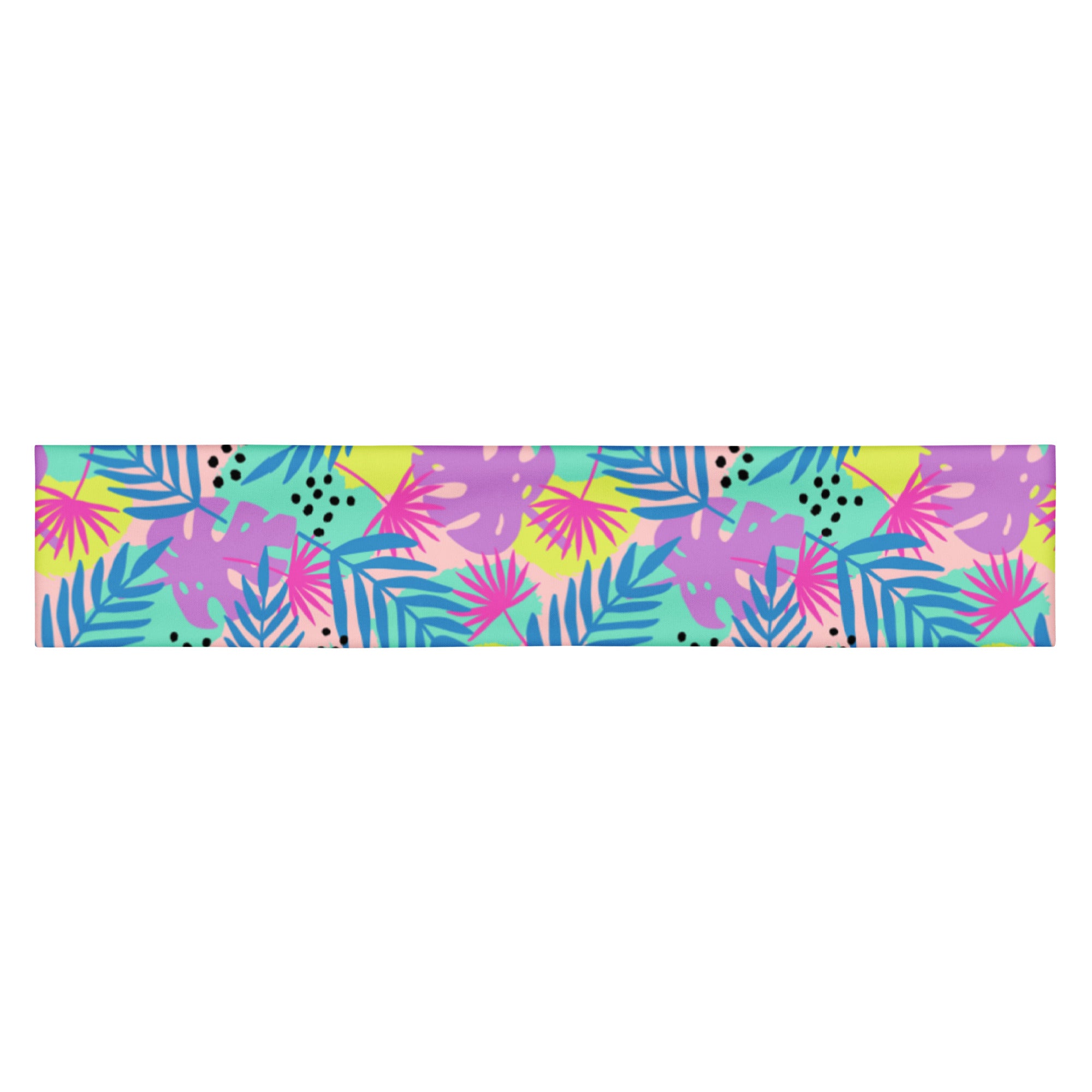 Women's Printed Headband - Tropical Print in Neon