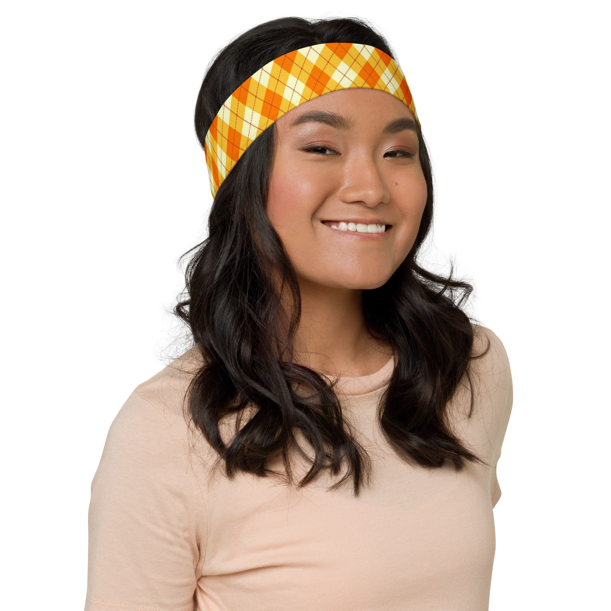 Diadema estampada para mujer - Argyle naranja