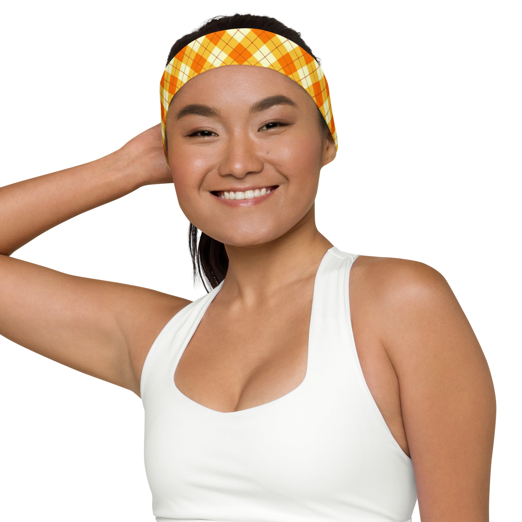 Diadema estampada para mujer - Argyle naranja