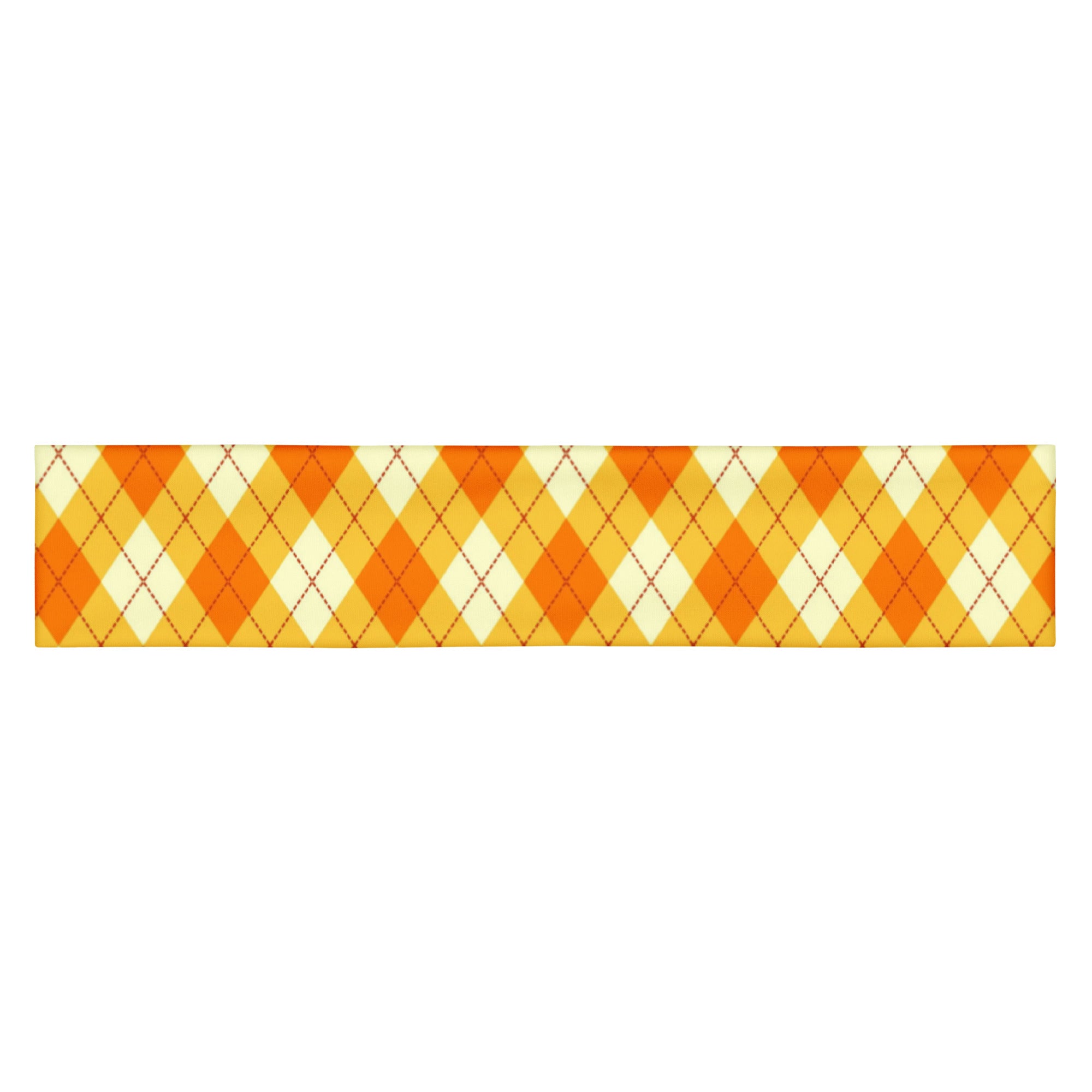 Women's Printed Headband - Orange Argyle