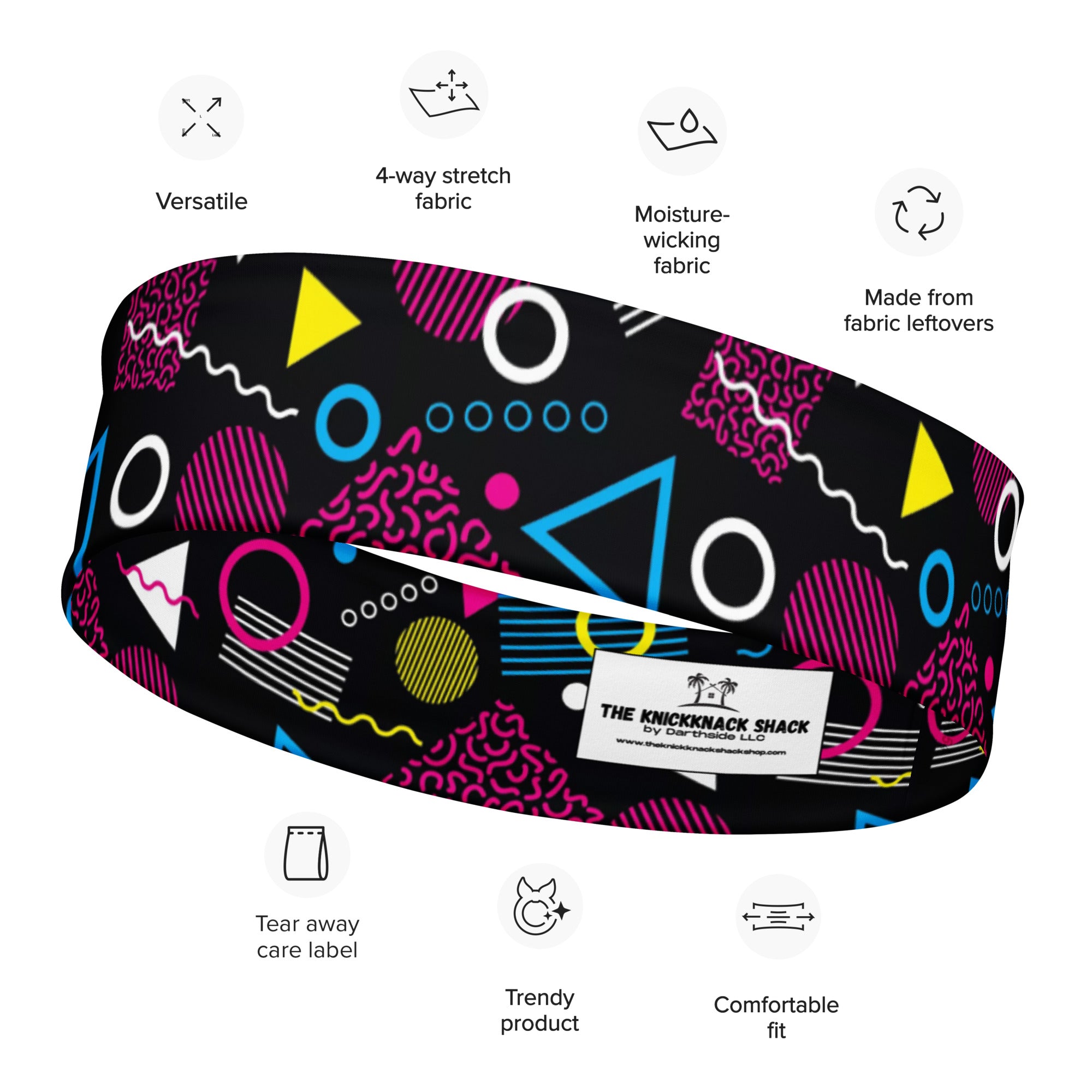 Women's Printed Headband - 1984 Black