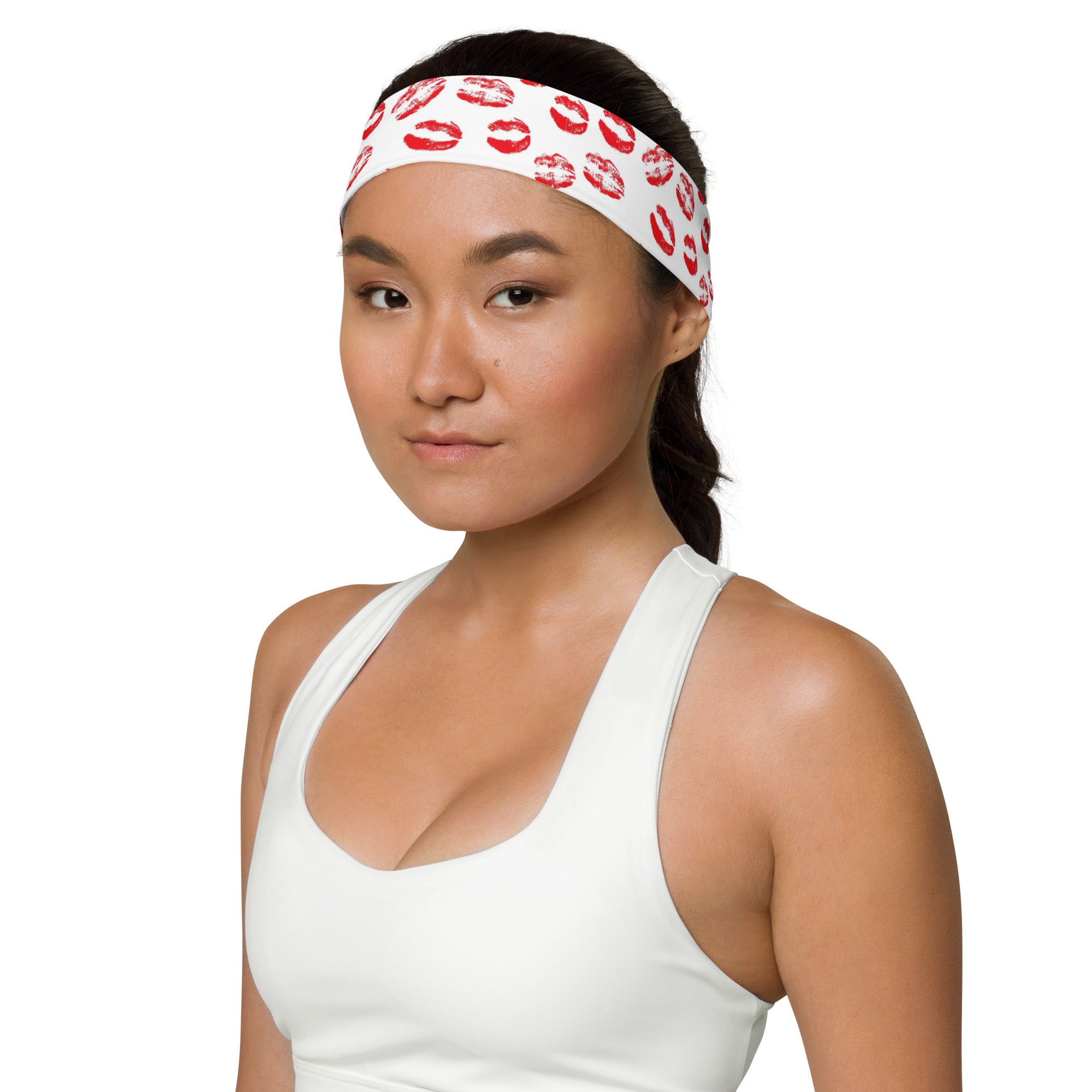 Women's Printed Headband - Lipstick Kisses