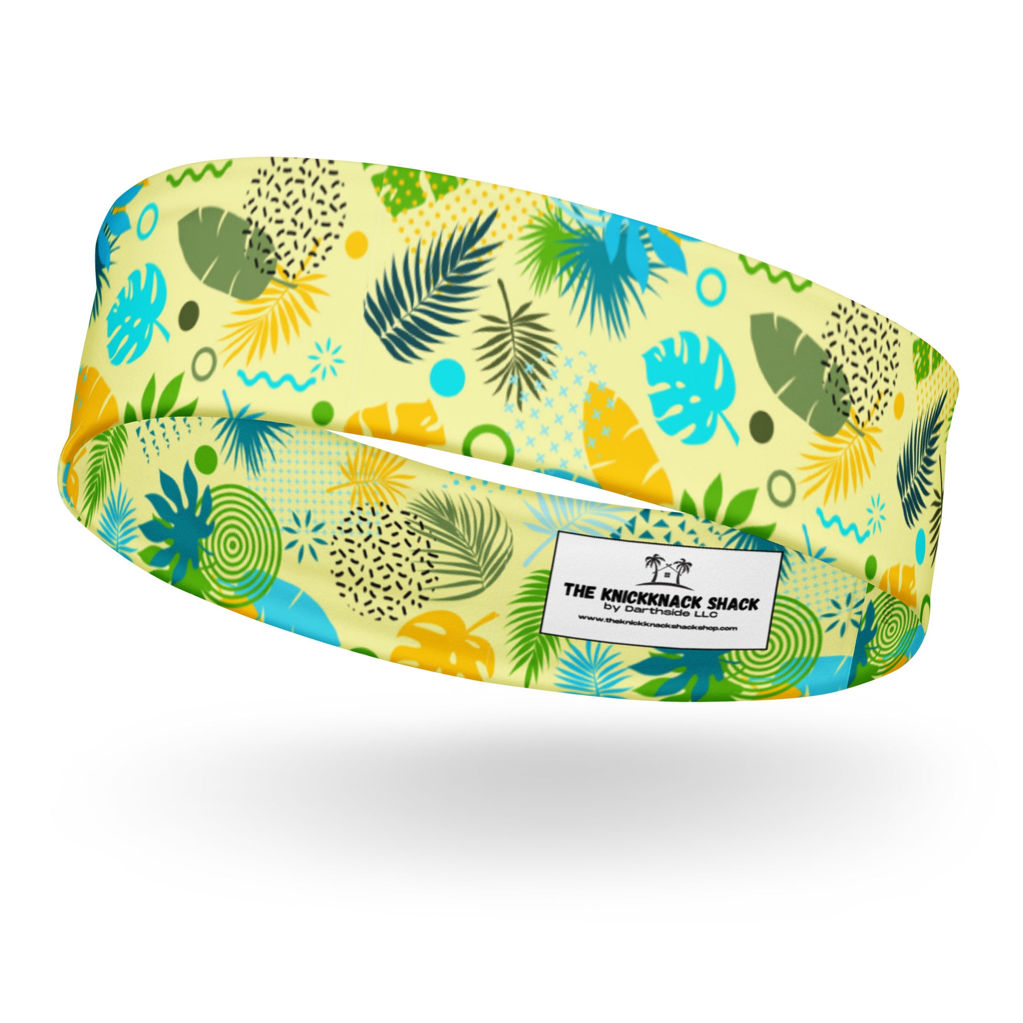 Women's Printed Headband - Tropical Print in Lemon & Lime