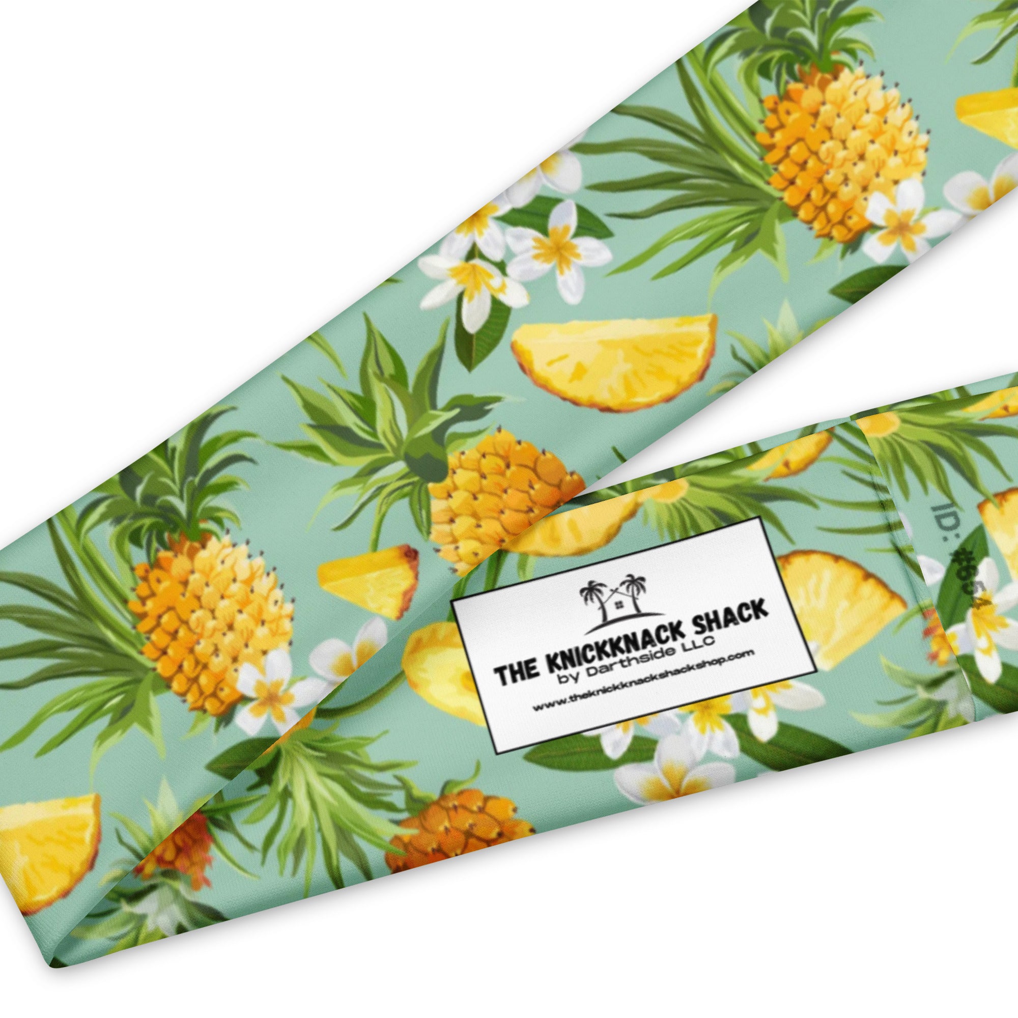 Bandeau imprimé pour femmes - Ananas et Plumeria-(Vert)