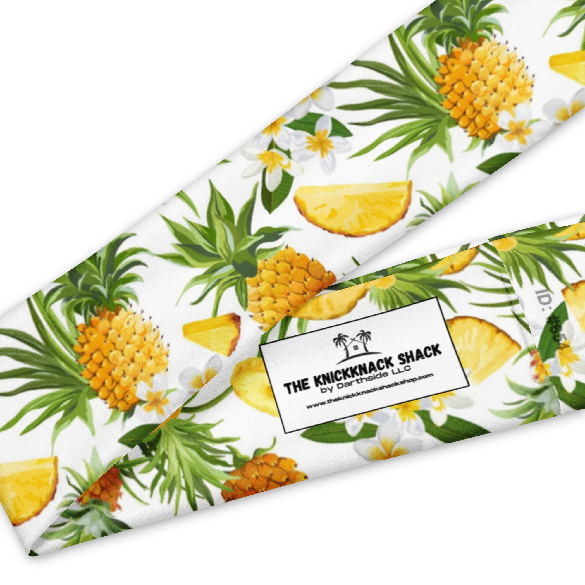 Bandeau imprimé pour femme - Ananas et Plumeria - (Blanc)