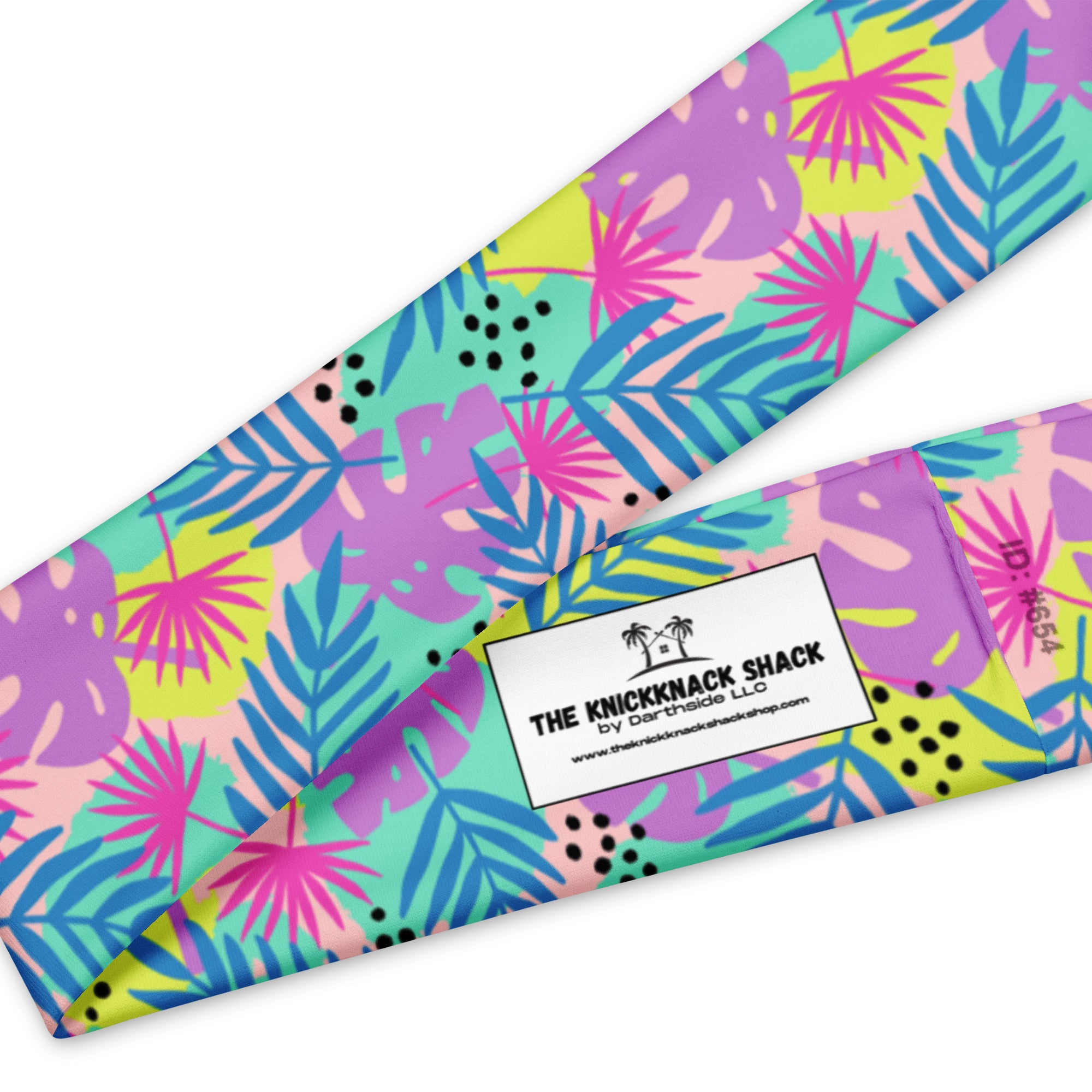 Diadema estampada para mujer - Estampado tropical en neón