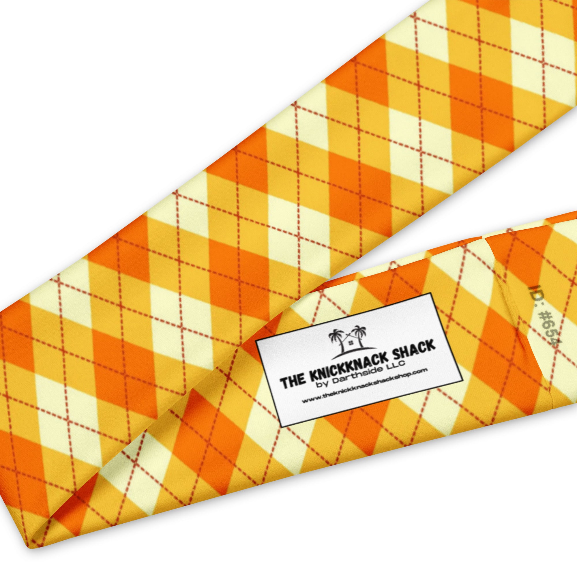 Women's Printed Headband - Orange Argyle