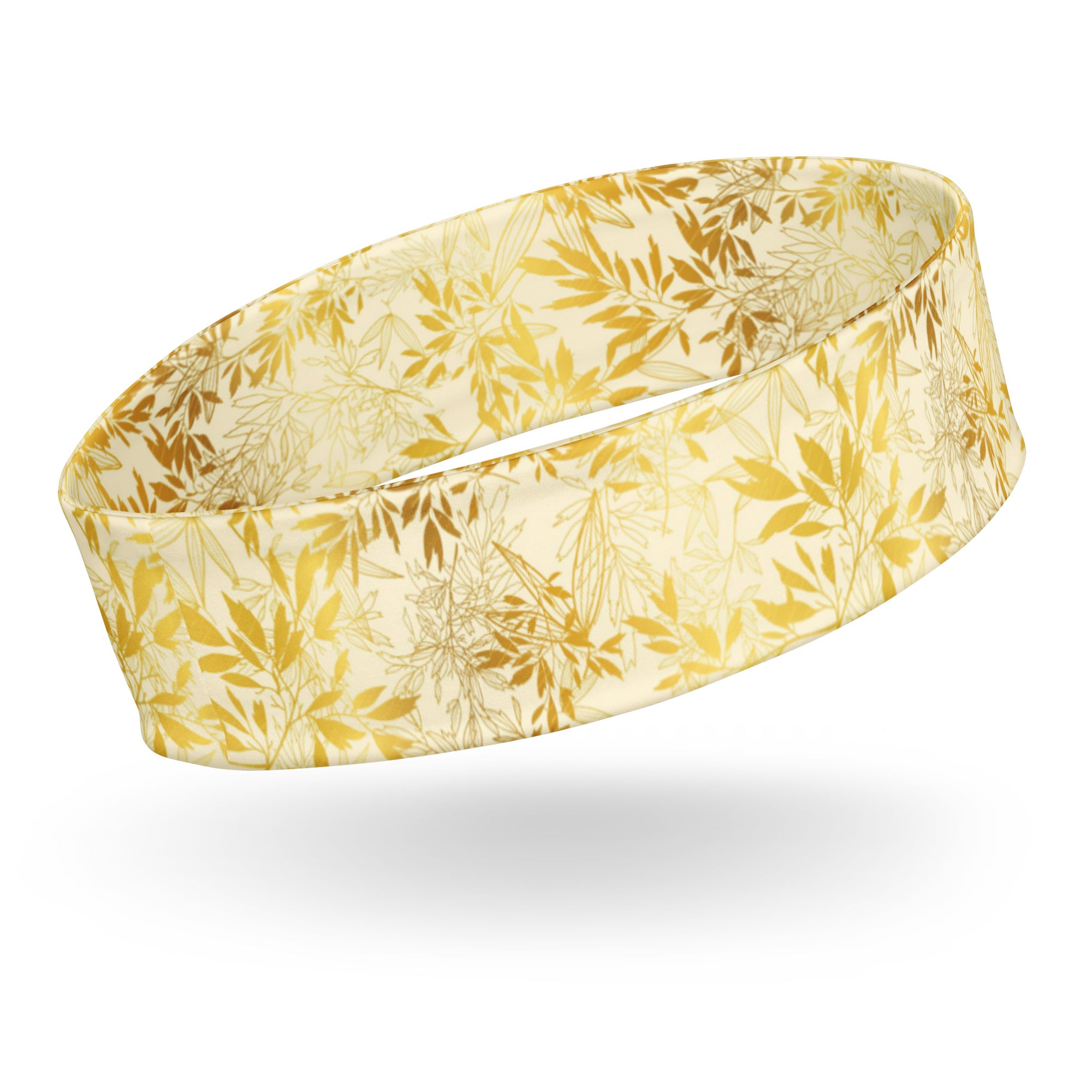 Women's Printed Headband - Gold Leaves