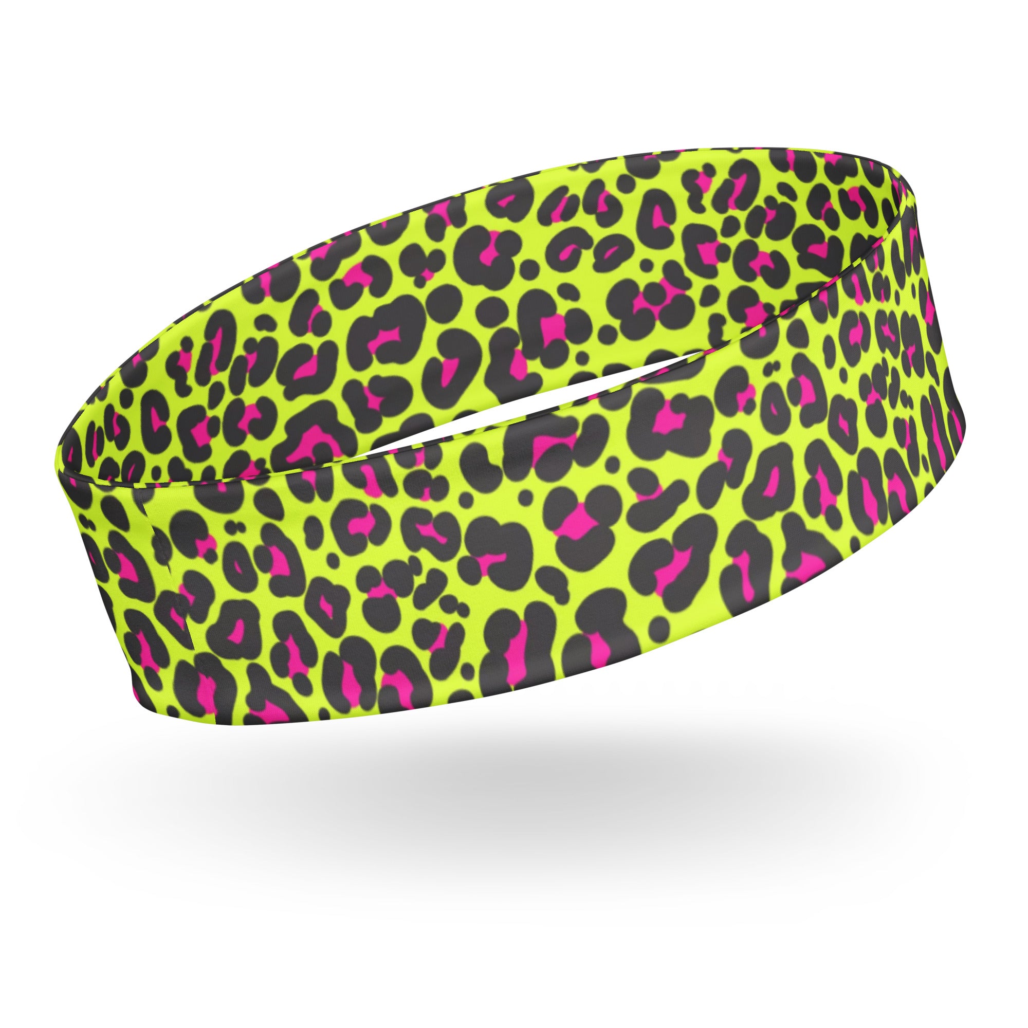 Mujer Diadema Estampada - Leopardo Neón