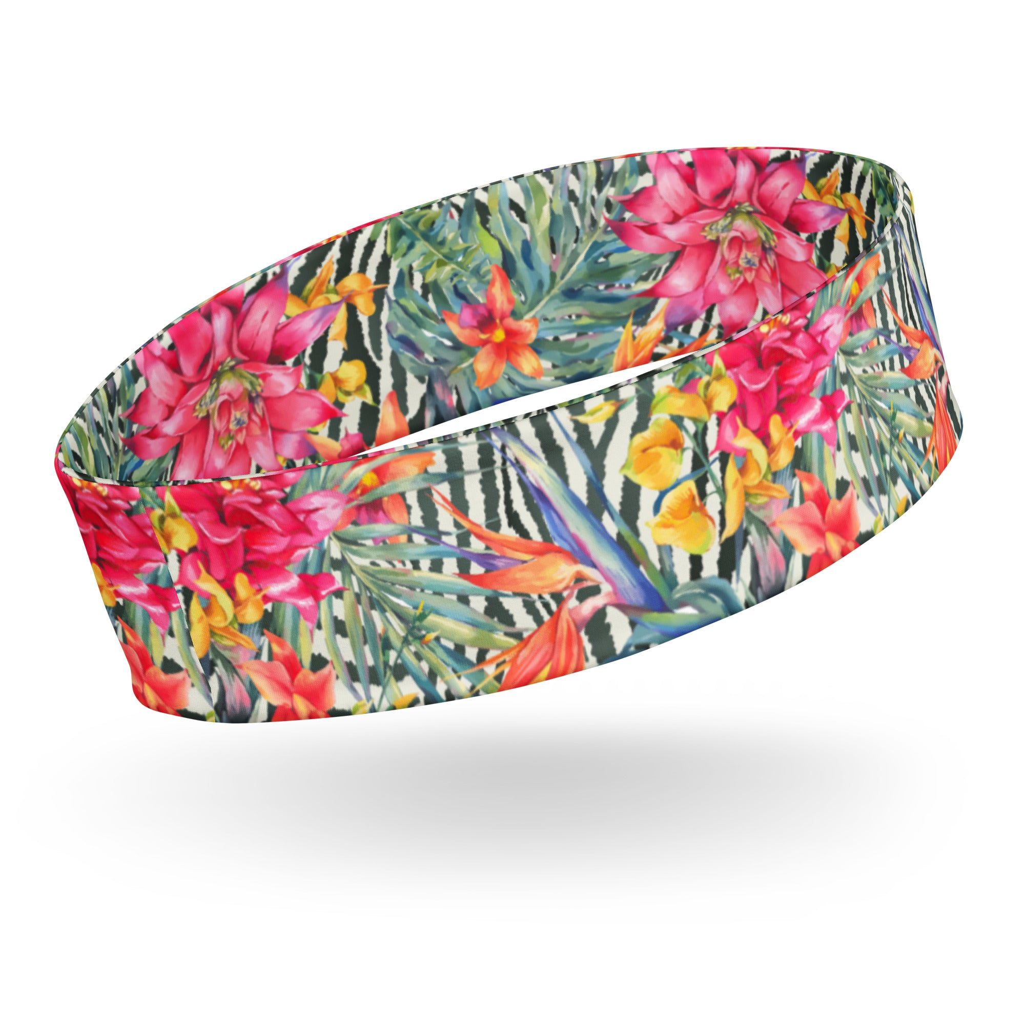 Women's Printed Headband - Bromeliad & Zebra