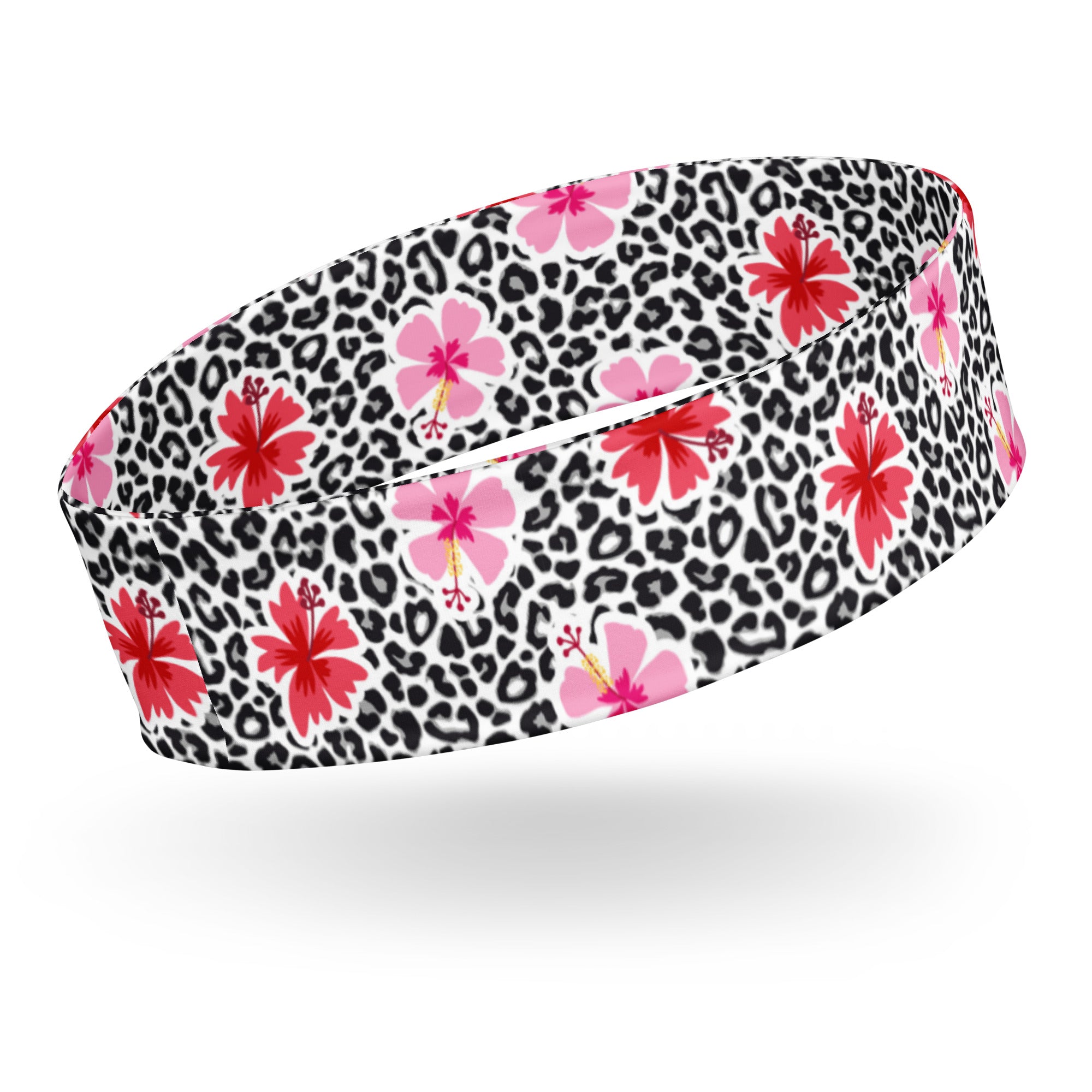 Diadema estampada para mujer - Hibisco y leopardo