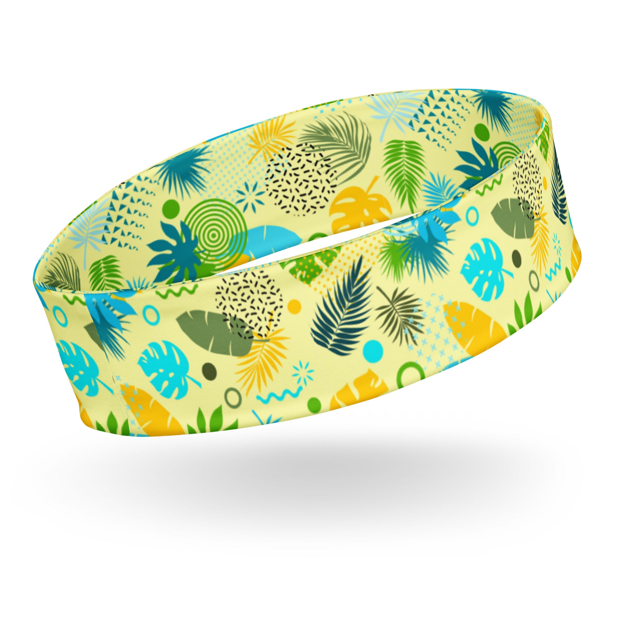 Women's Printed Headband - Tropical Print in Lemon & Lime