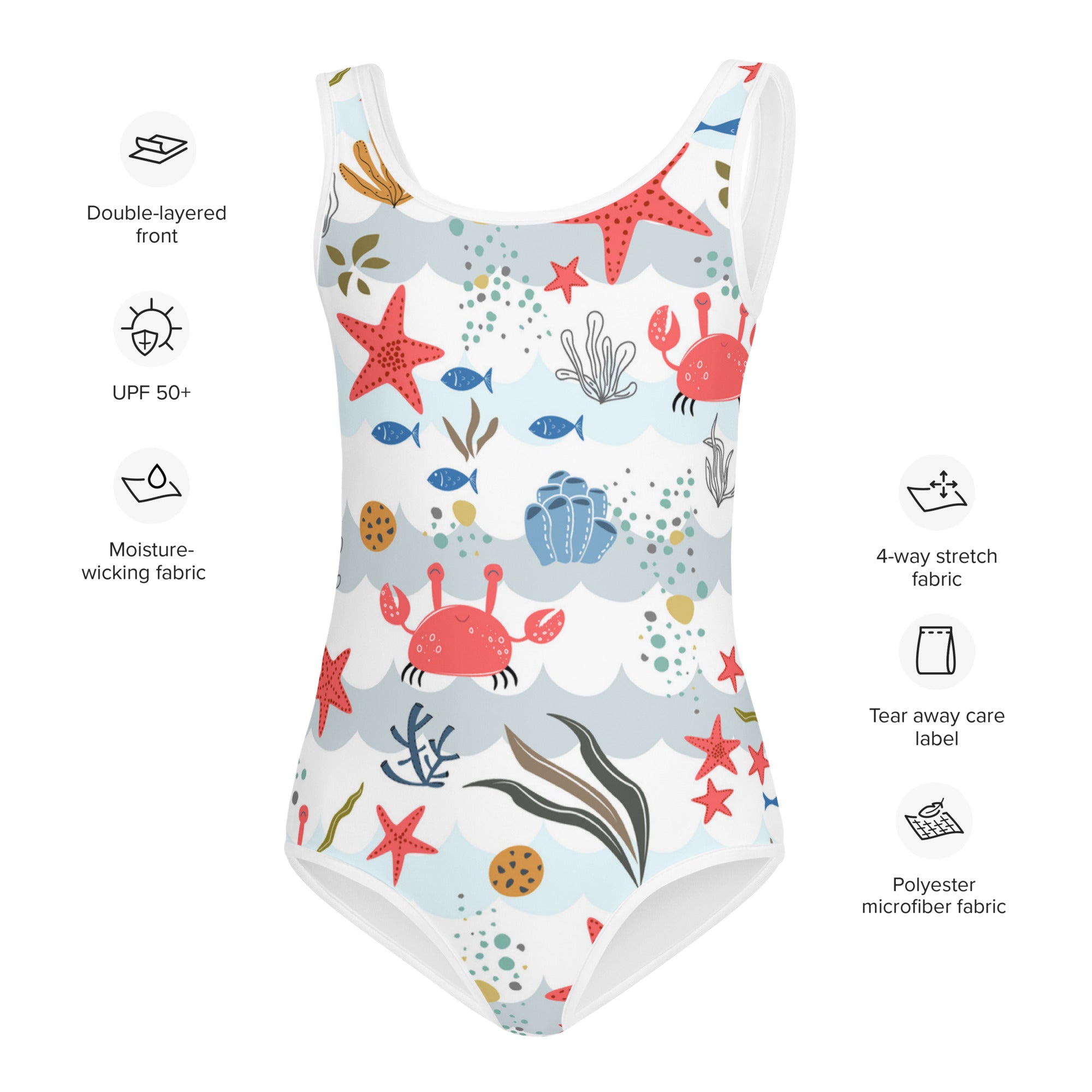 Kids' Printed One-Piece Swimsuit - Under the Sea