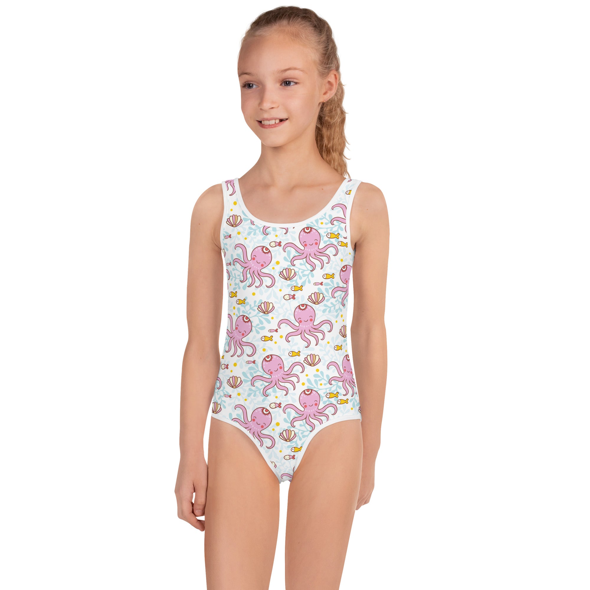 Kids' Printed One-Piece Swimsuit - Pinky the Octopus's Playground