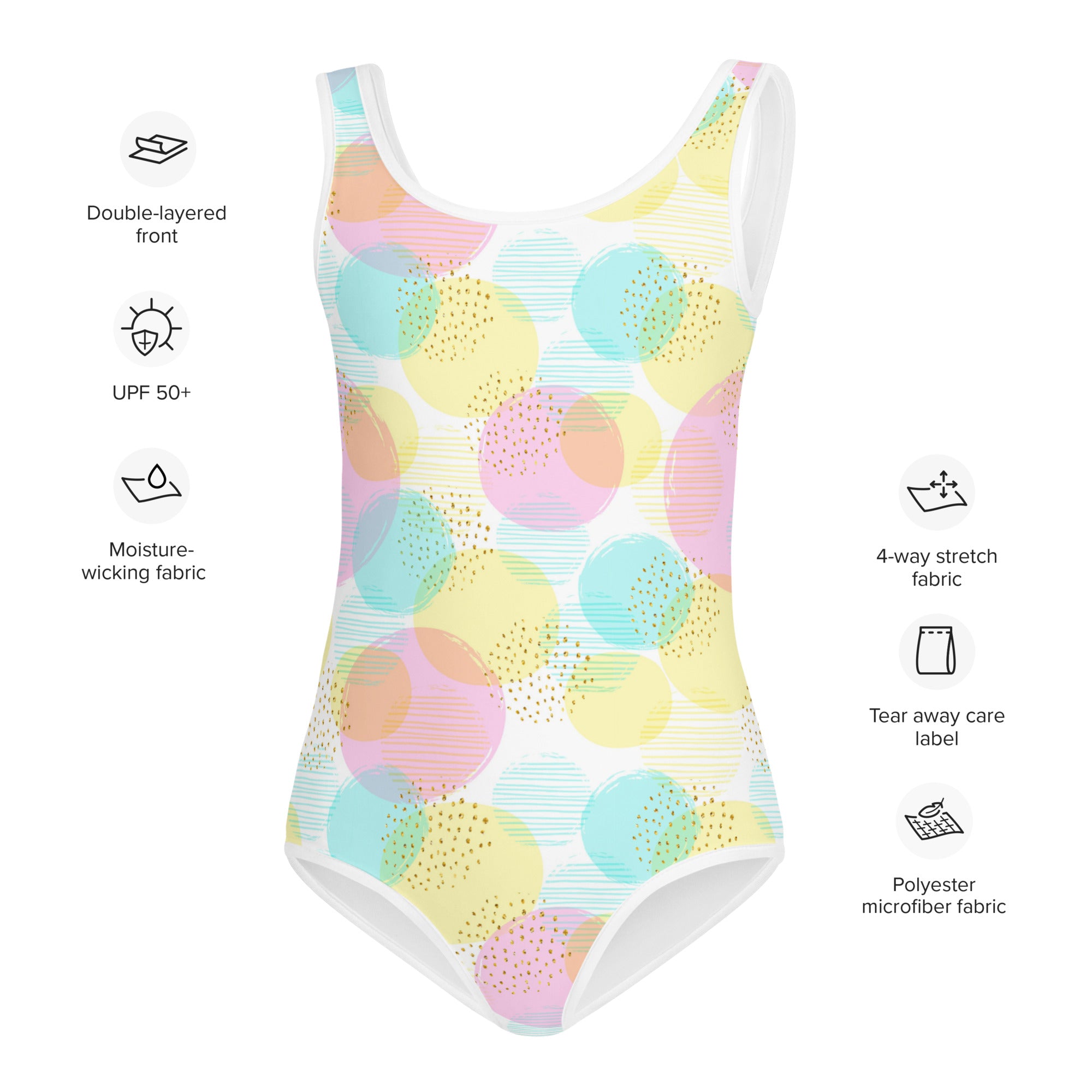 Kids' Printed One-Piece Swimsuit - Pastel Bubbles