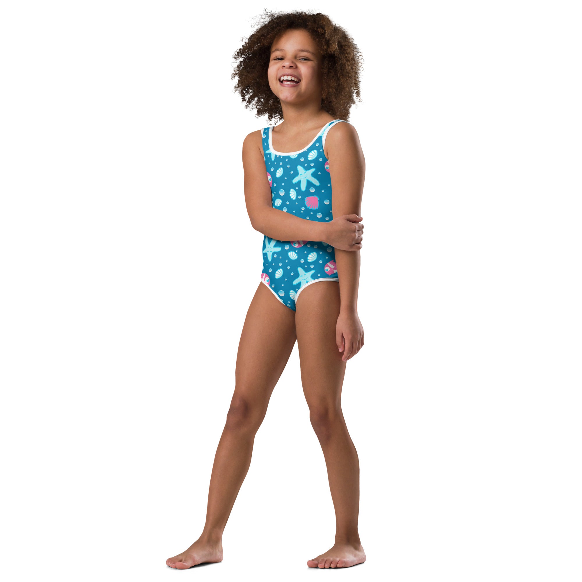 Kids' Printed One-Piece Swimsuit - Bubbles & Buddies