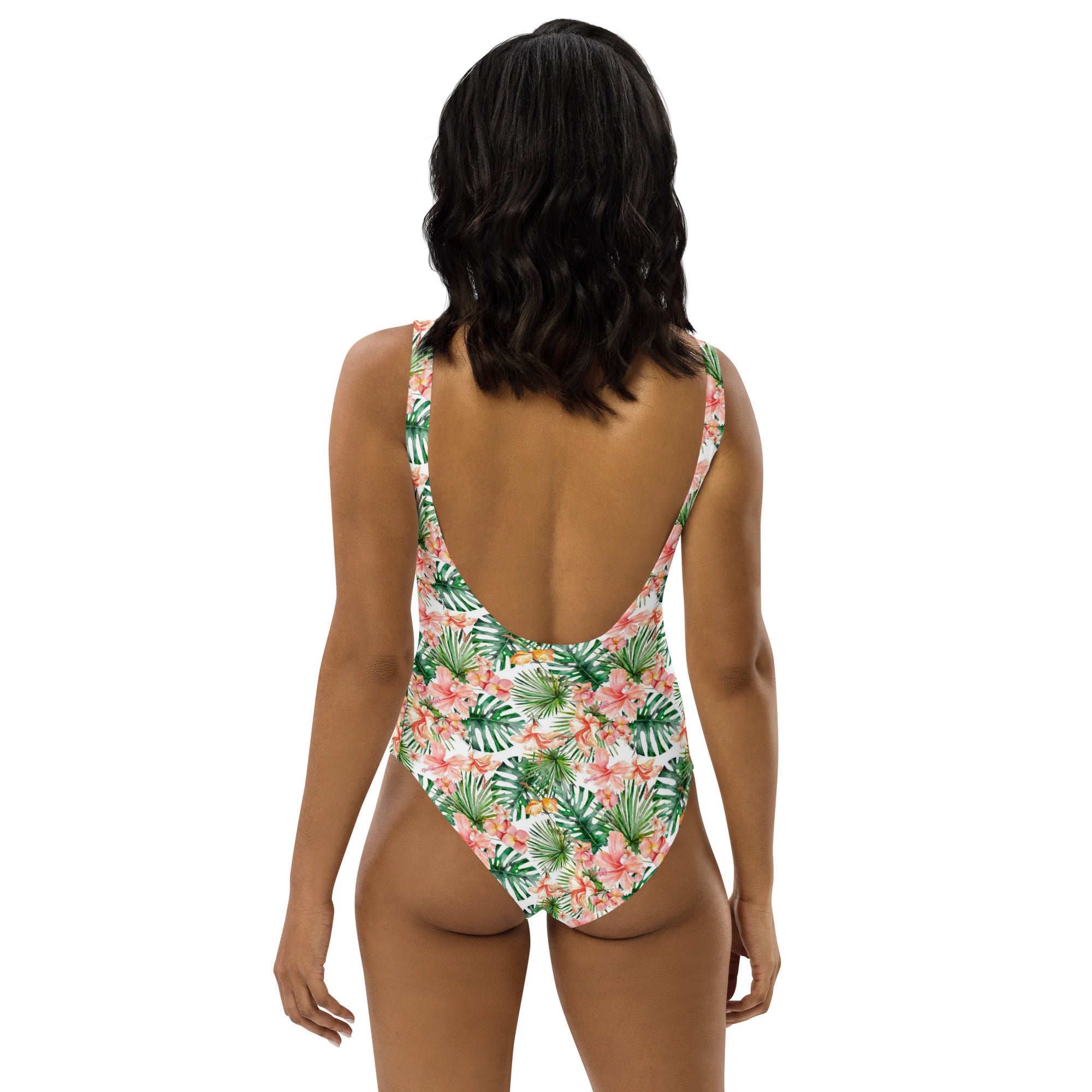 Printed One-Piece Swimsuit - Hibiscus