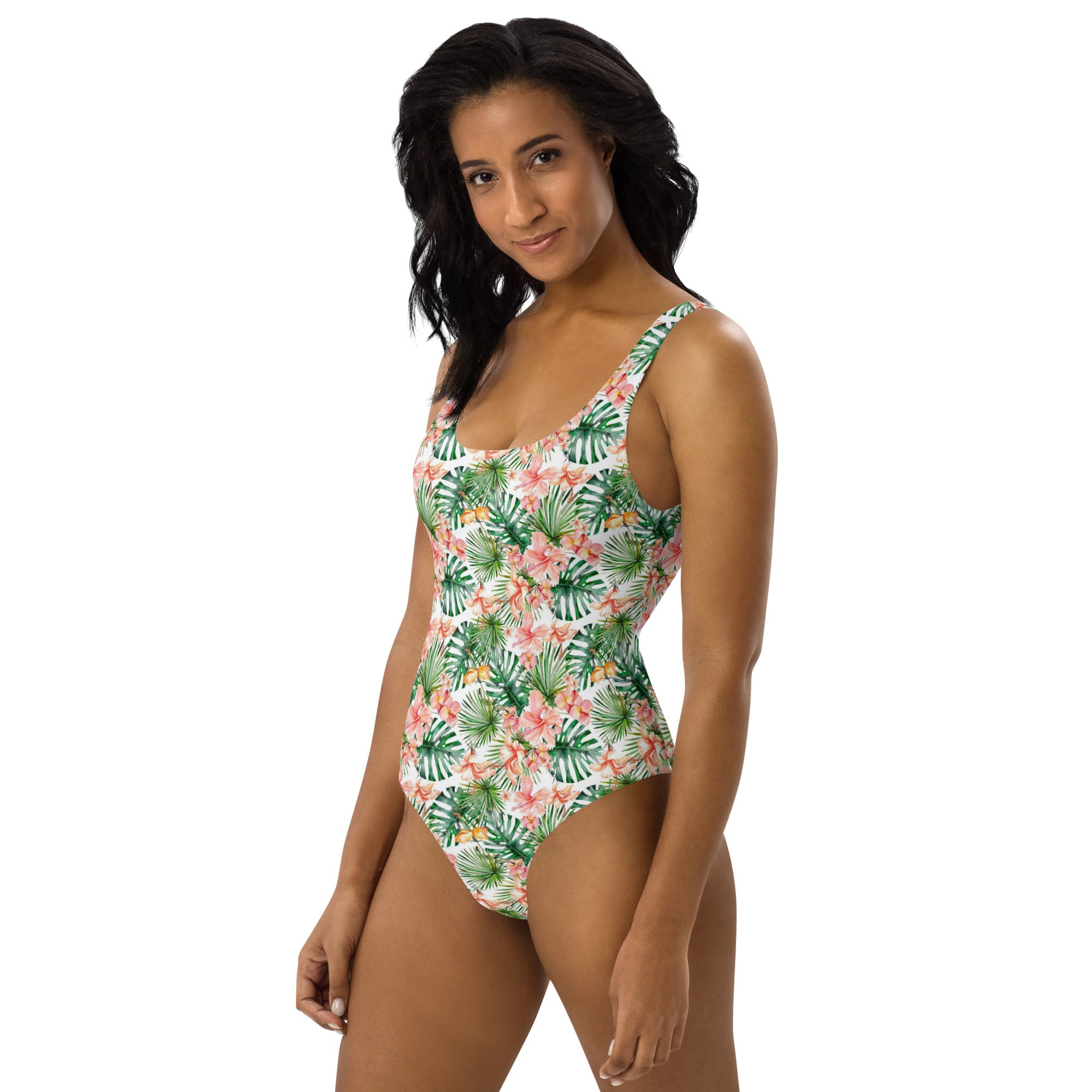 Printed One-Piece Swimsuit - Hibiscus