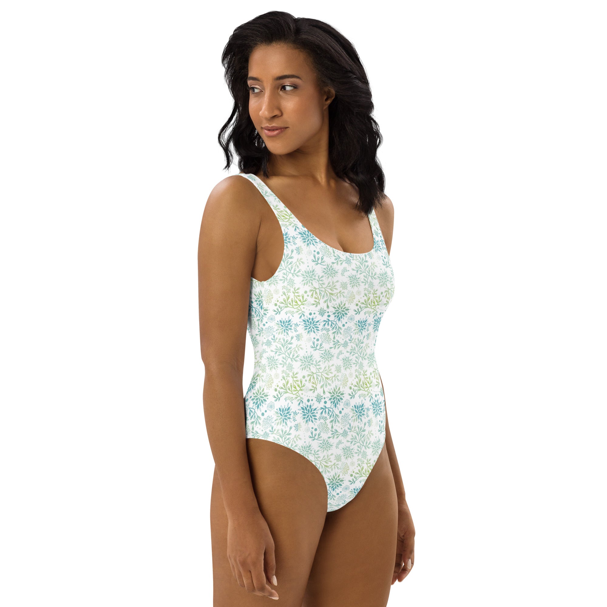 Printed One-Piece Swimsuit - Seaweed