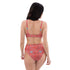 Printed rPET High-Waist Sport Bikini - Botanical Red