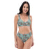 Printed rPET High-Waist Sport Bikini - Botanical Blue