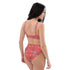 Printed rPET High-Waist Sport Bikini - Botanical Red