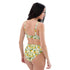 Printed rPET High-Waist Sport Bikini - Pineapples & Plumeria (White)