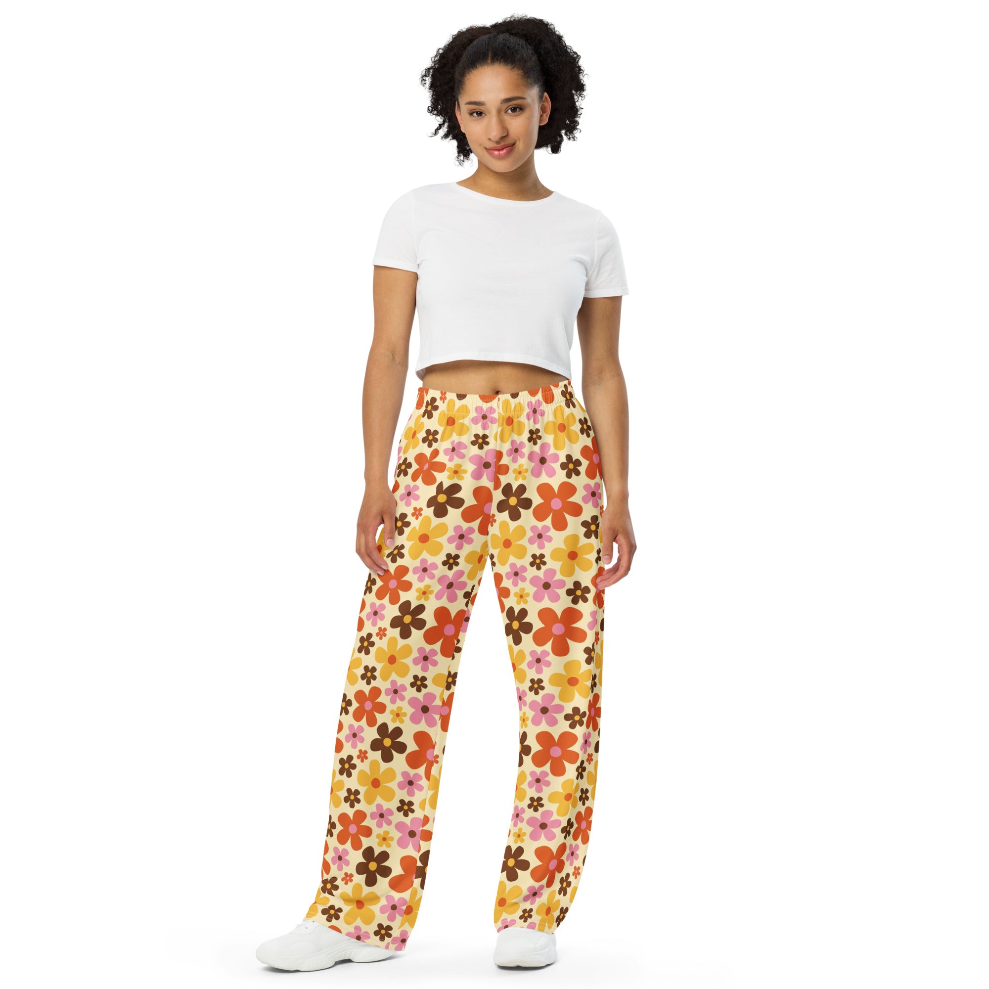 Pantalones Anchos Estampados - Retro Floral