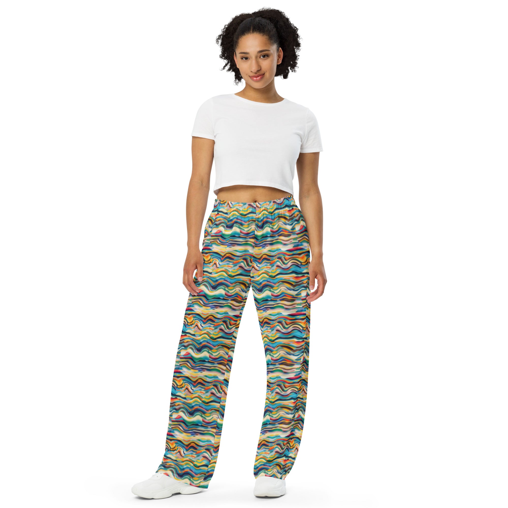 Pantalones Anchos Estampados - Mosaic Waves