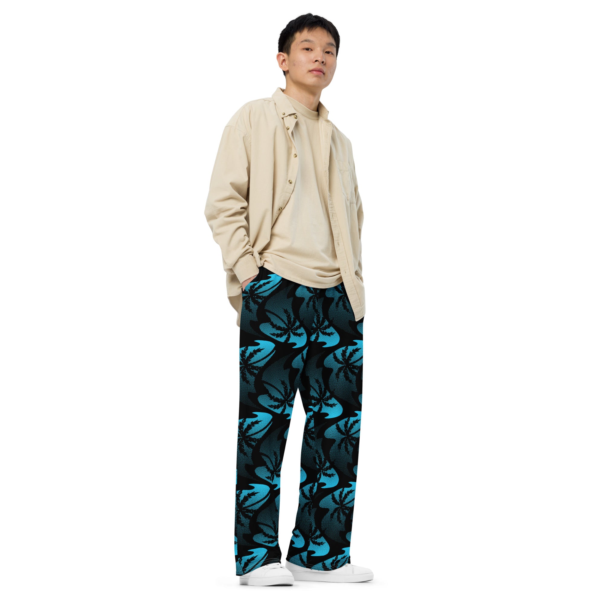 Loose-Fit Lounge Pants - Palm Waves