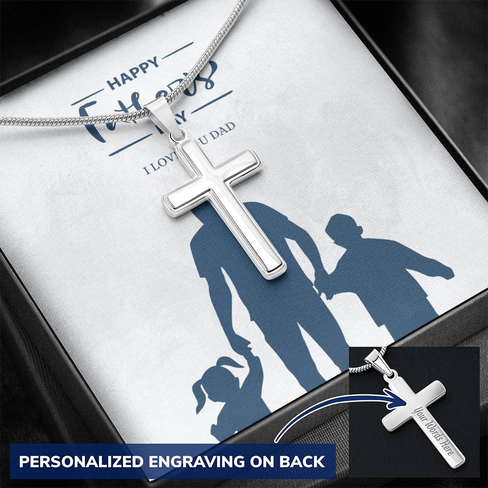 Unisex Personalized Cross Pendant Necklace (Snake Chain)