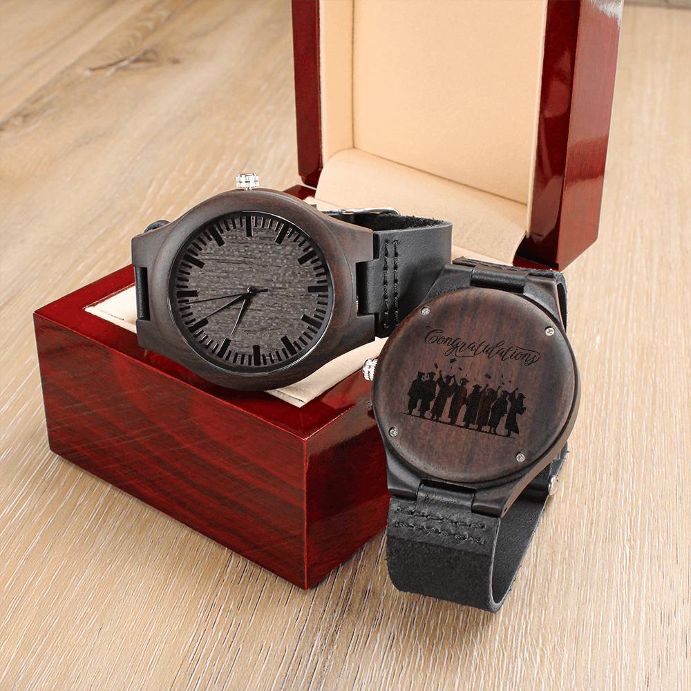 Men's Engraved Wooden Watch
