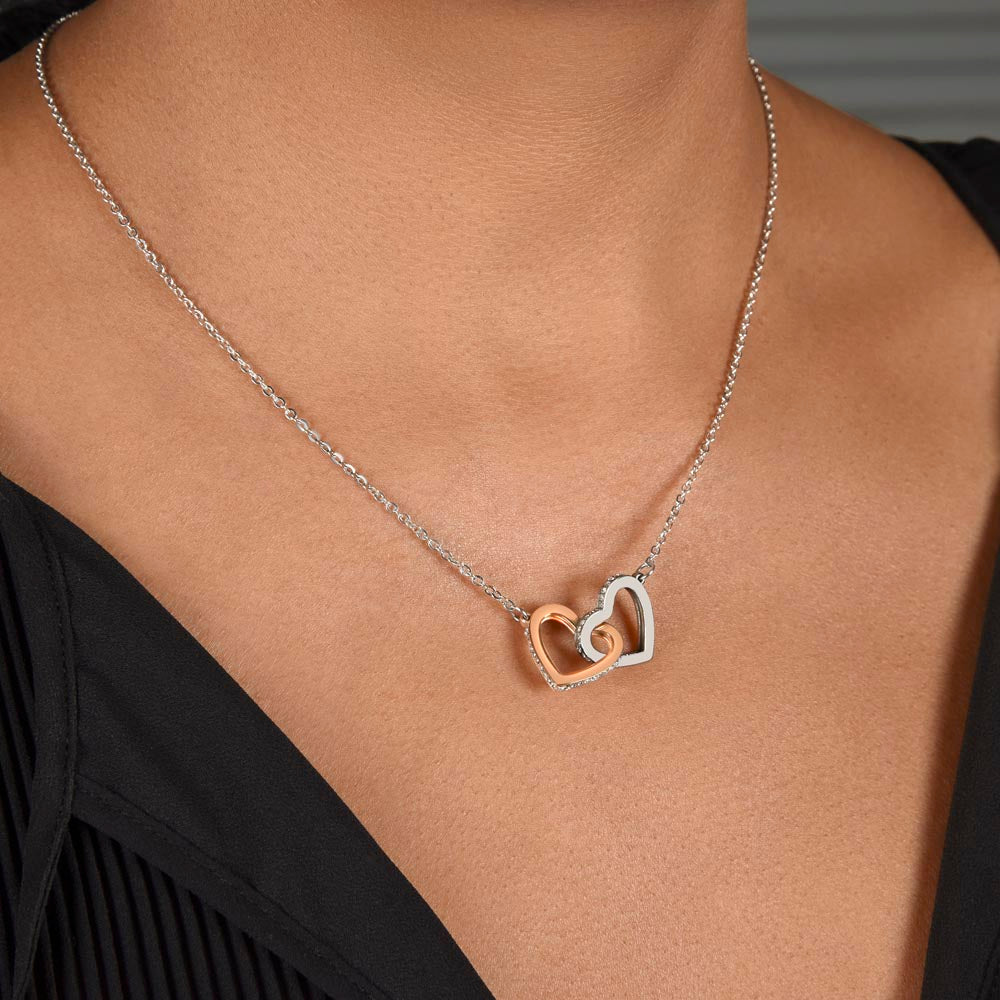 Interlocking Hearts Cubic Zirconia Necklace