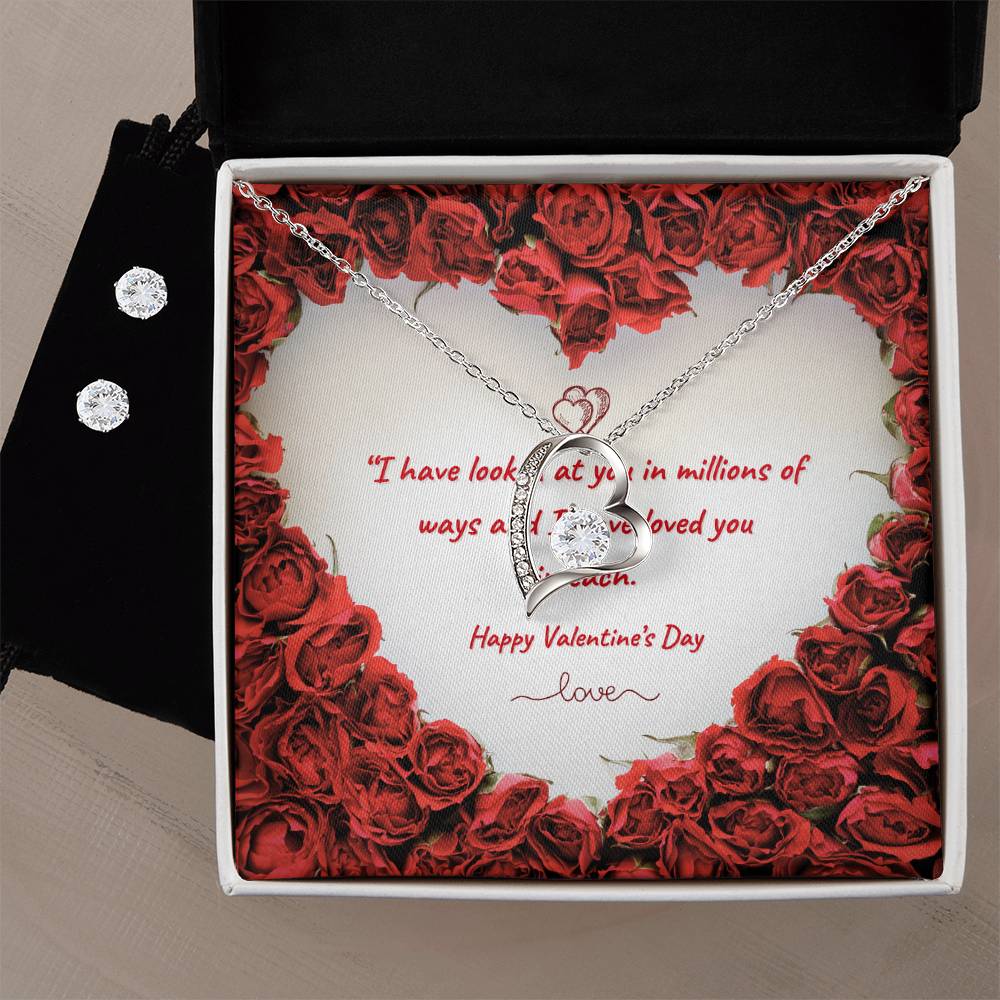 Forever Love Cubic Zirconia Necklace & Earrings Set