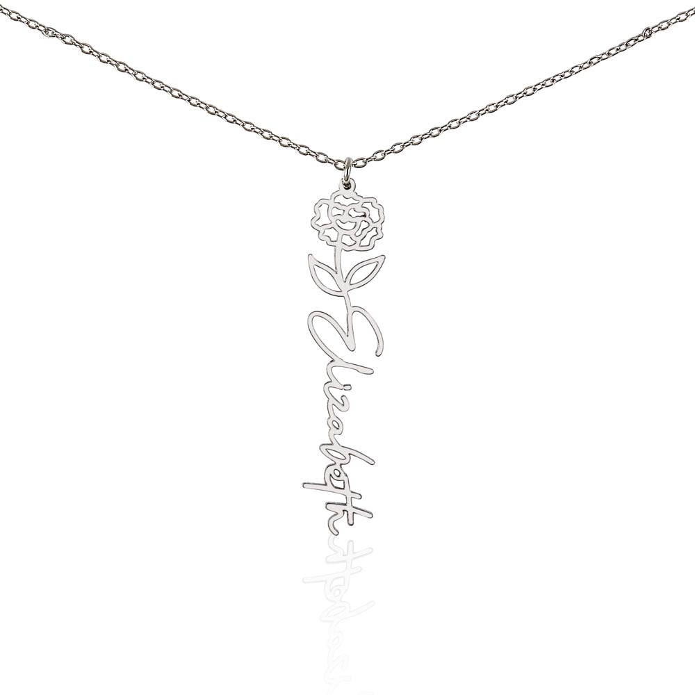Customizable Flower Name Necklace