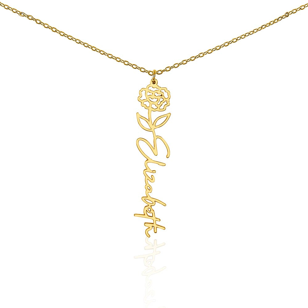 Customizable Flower Name Necklace