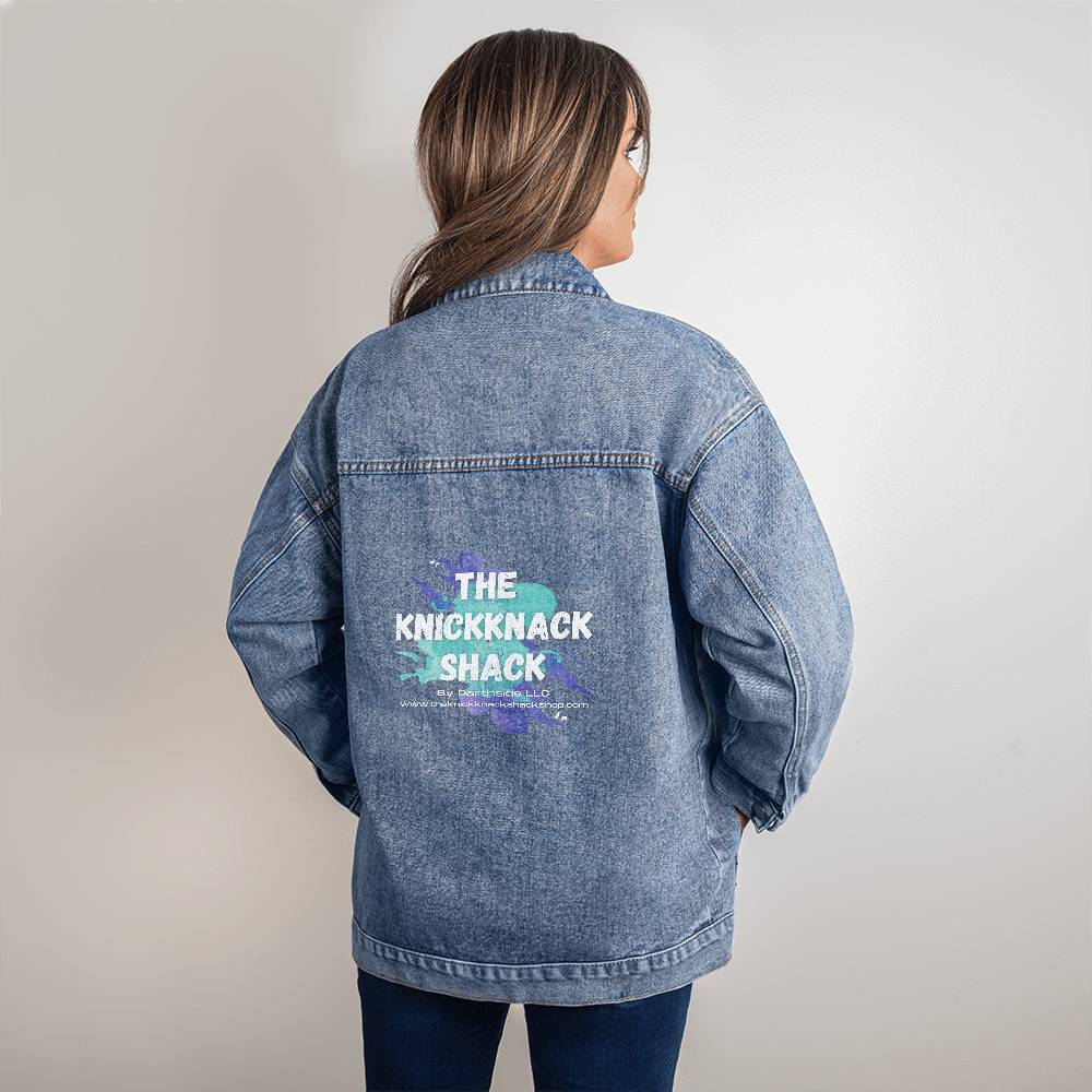 Women's Oversize Printed Denim Jacket - Style 01A