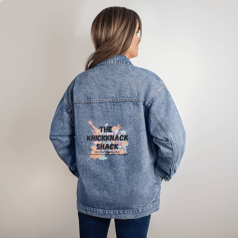 Women's Oversize Printed Denim Jacket - Style 02B