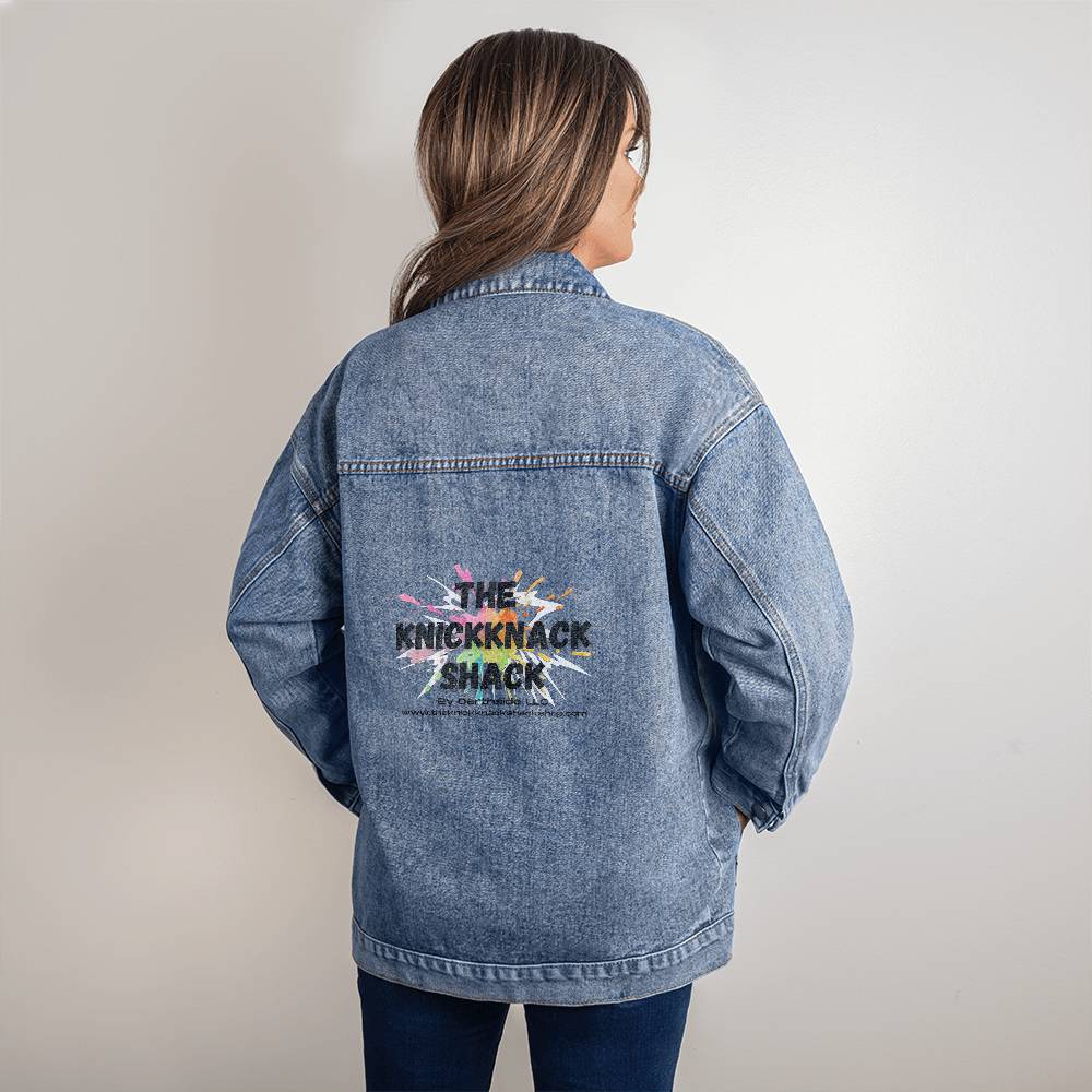 Women's Oversize Printed Denim Jacket - Style 05B