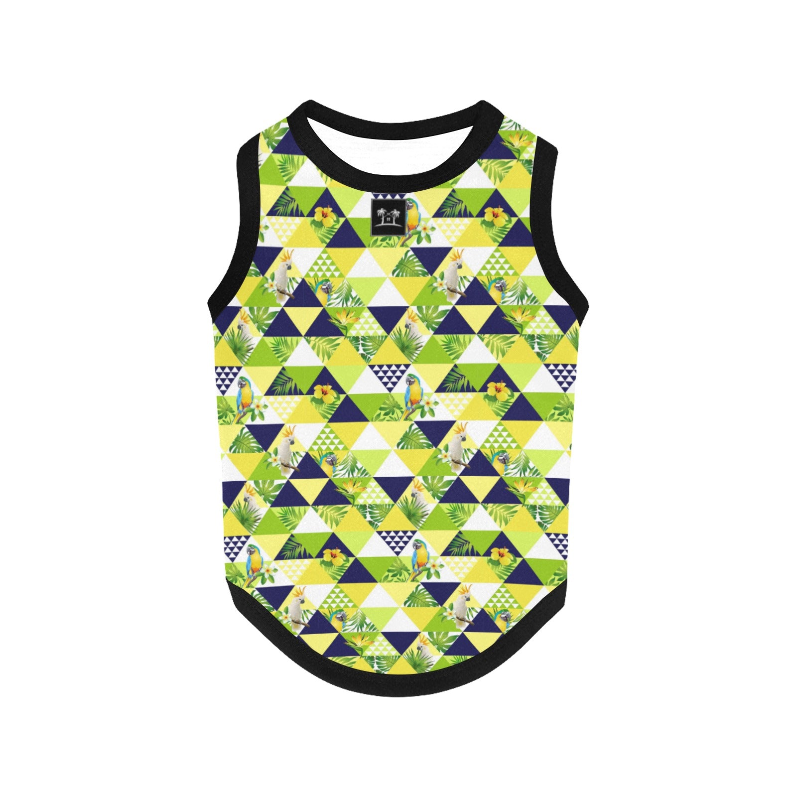 Camiseta sin mangas ligera para mascotas con estampado integral - Triángulos tropicales